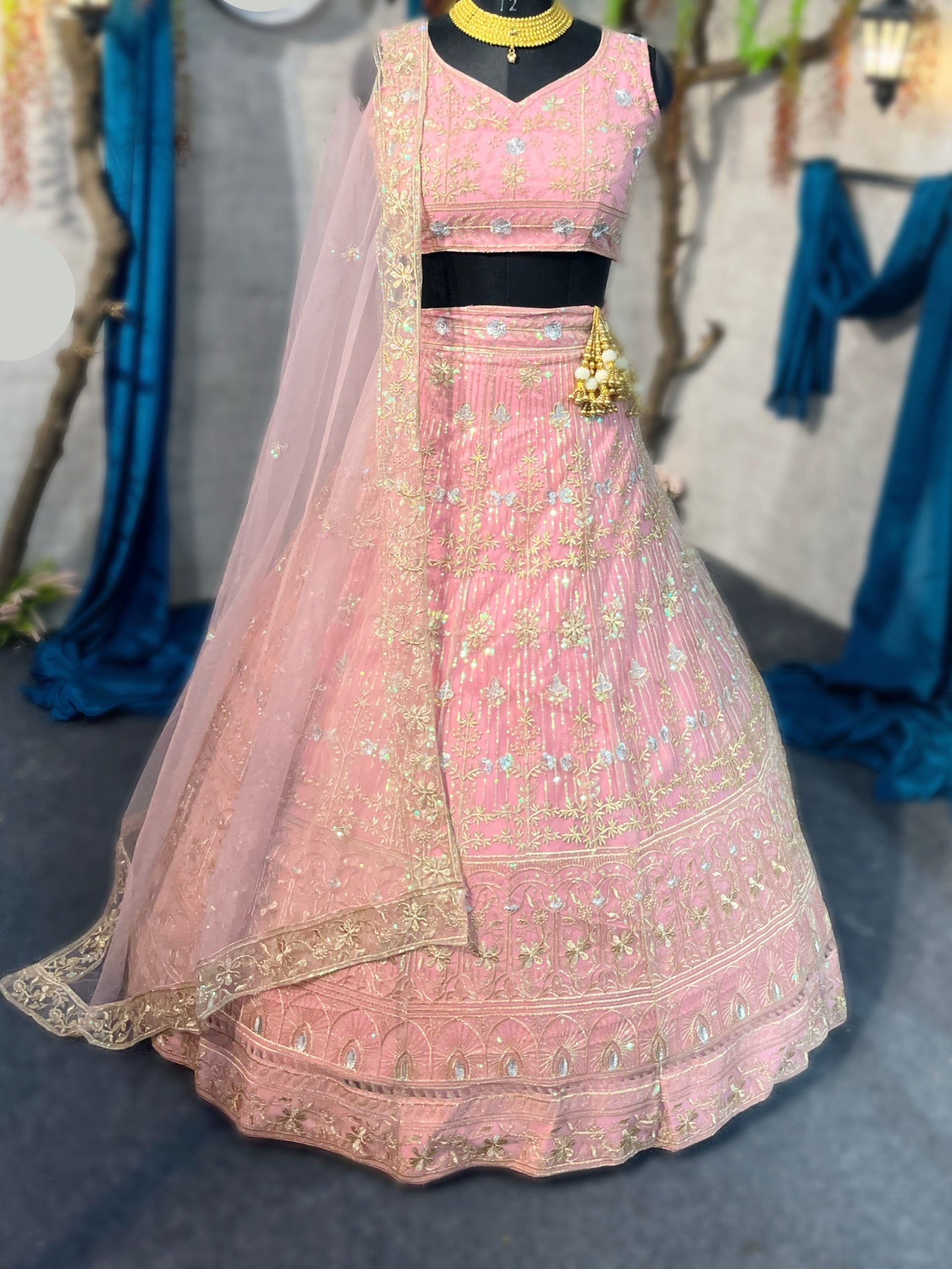 Trending Lehenga with Embroidery Sequins Work With Cancan & Canvas Patta work and designer blouse perfect fit for you