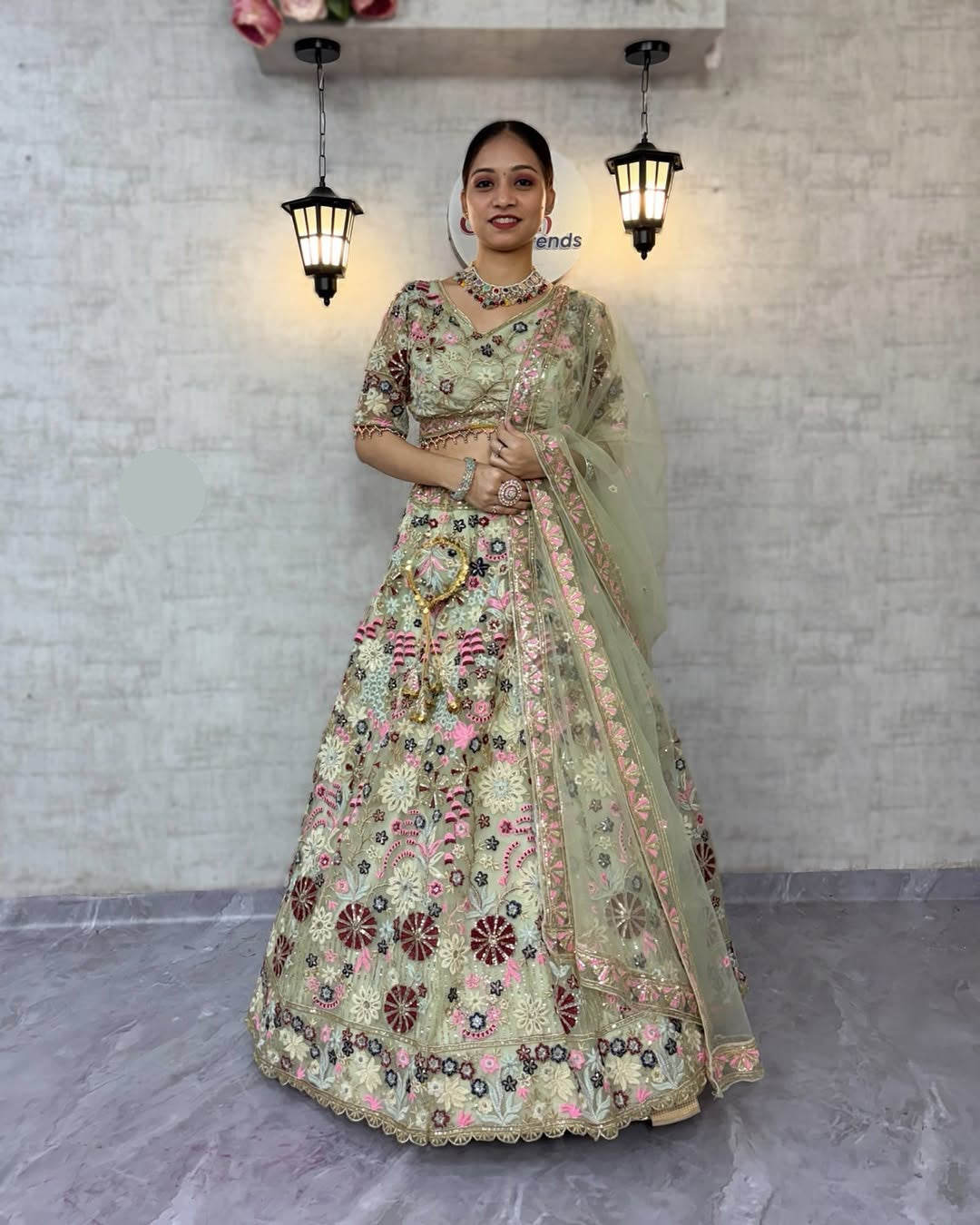 Premium Soft Net Lehenga Choli Set with Sequins Embroidery