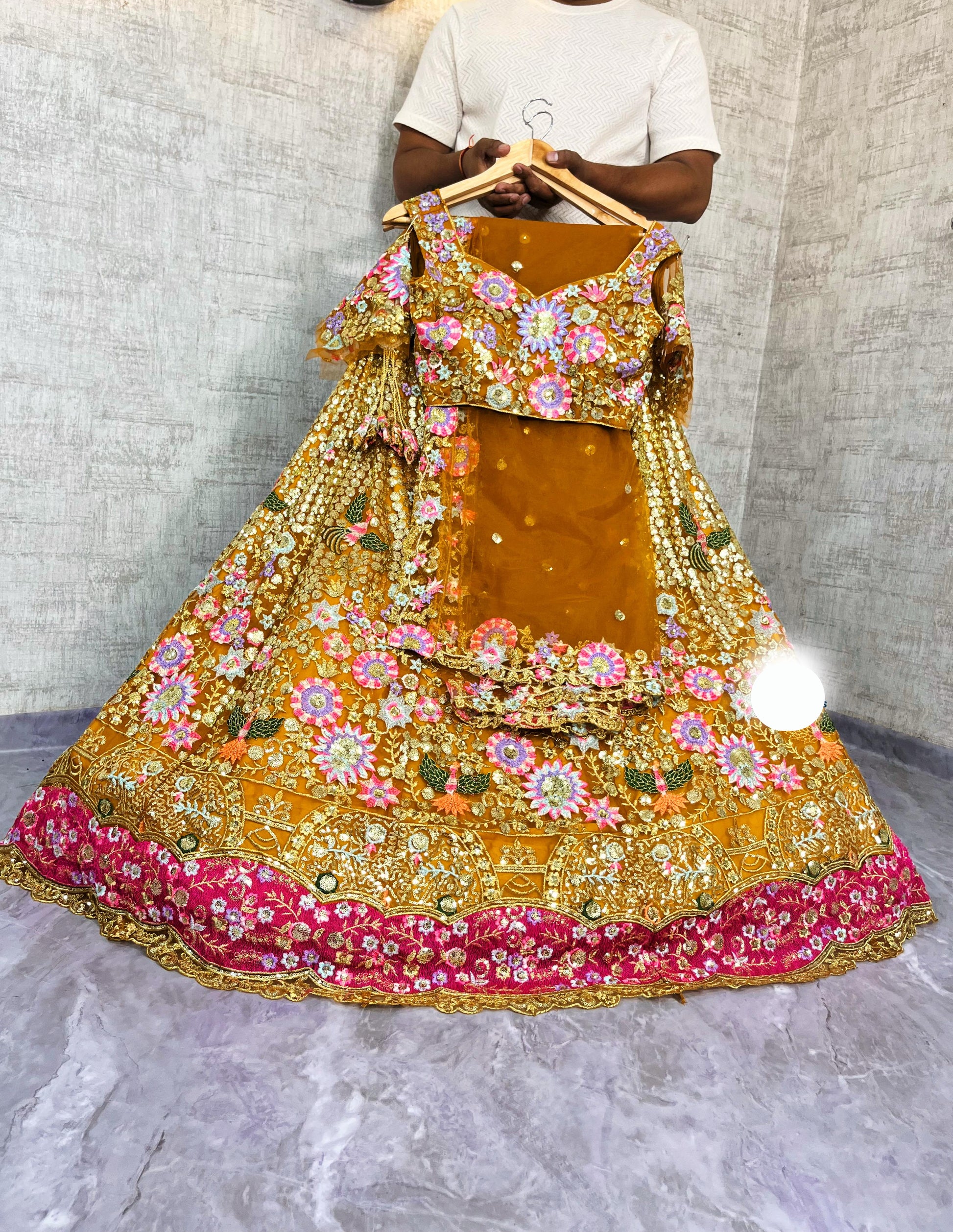 Soft Butterfly Net Lehenga with Sequins Embroidery & Dupatta ā Semi-Stitched Designer Set