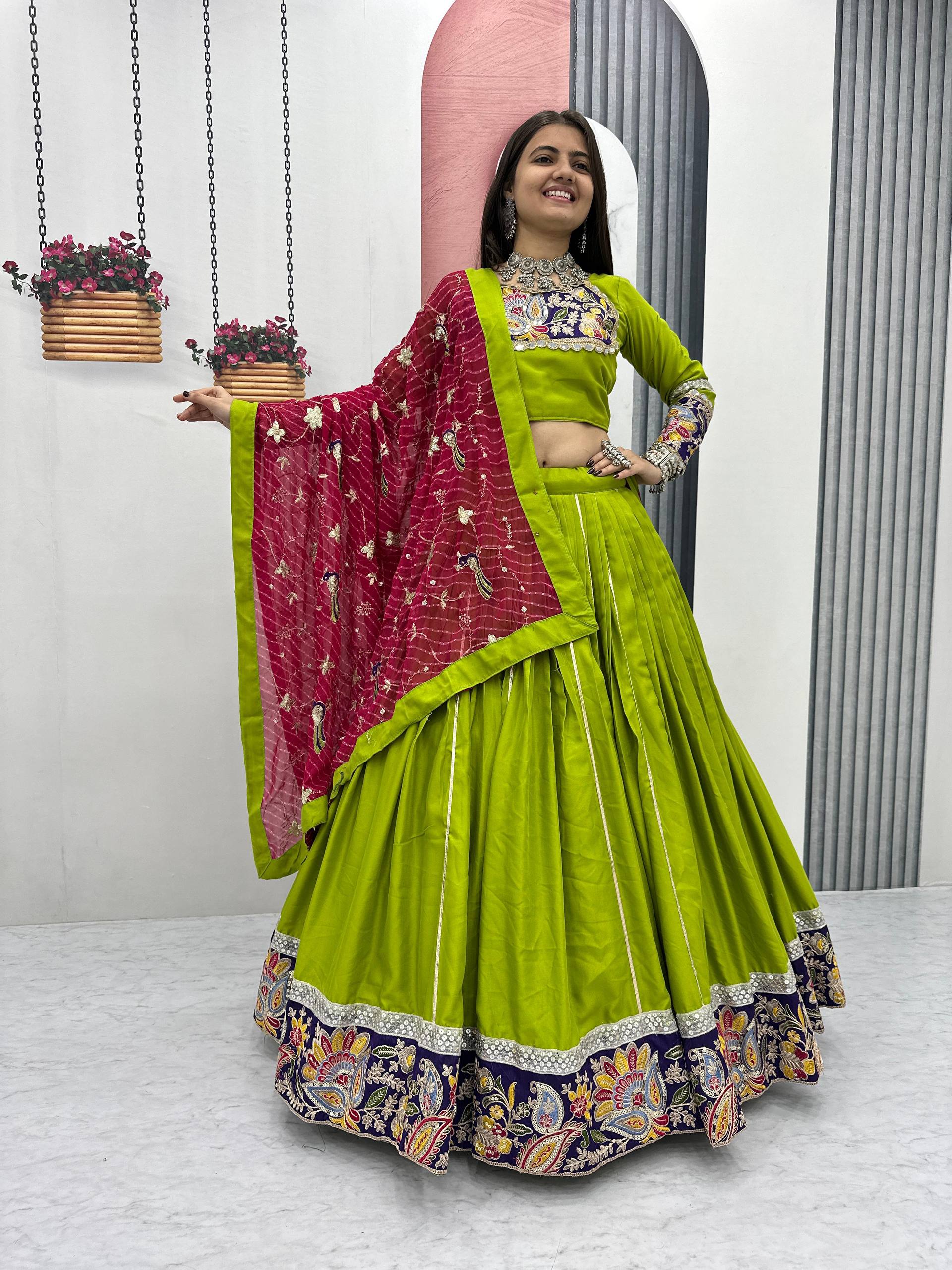 Navratri Special Pure Cotton Lehenga Choli Set (6 Meter Flare)
