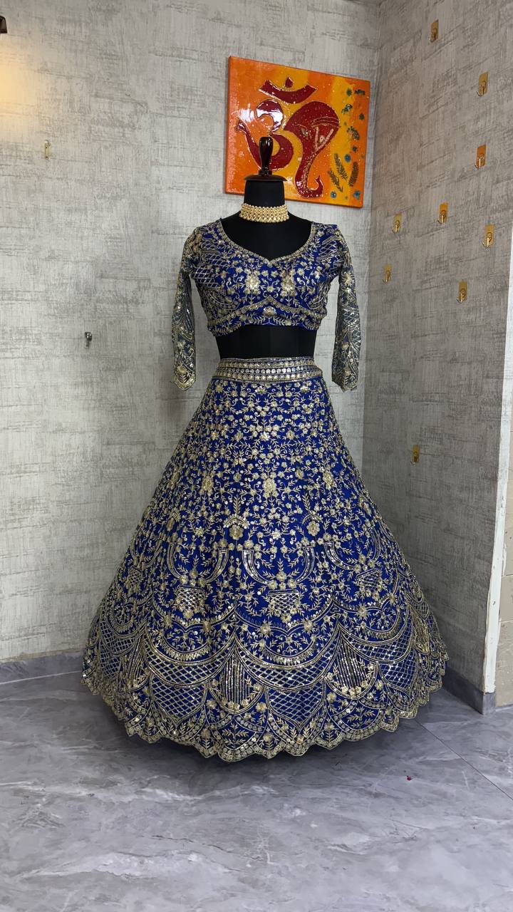 Women's Twinkle Silk Lehenga Choli - Sequins & Embroidery Work