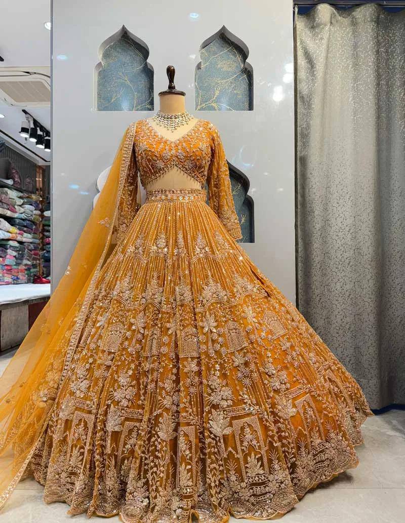 Yellow colour Soft Net Lehenga Choli with Coding Sequins & Dupatta ā Glamorous Ethnic Ensemble