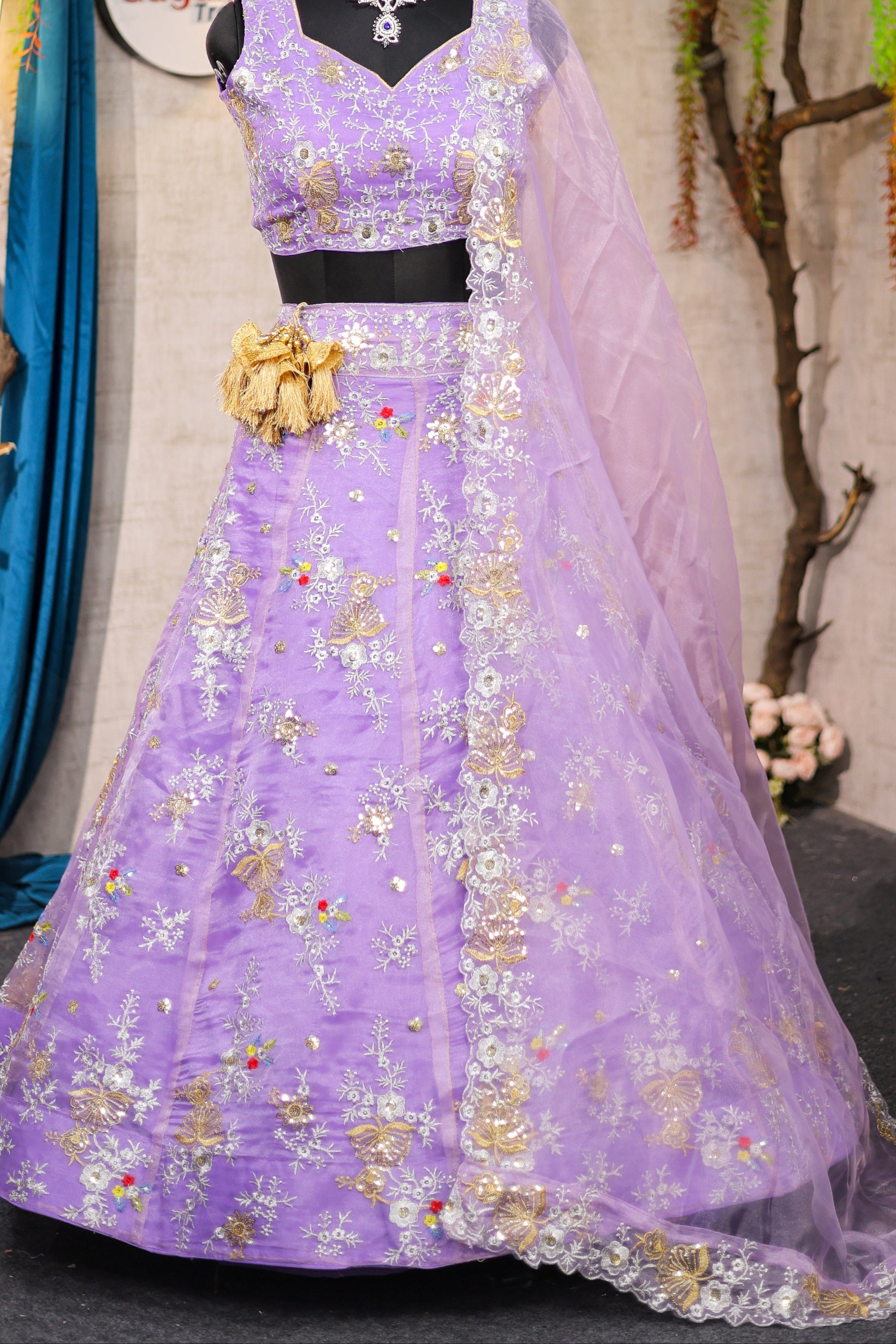 Best premium Organza Silk embrodery work and designer blouse perfect fit for festival And every Event
