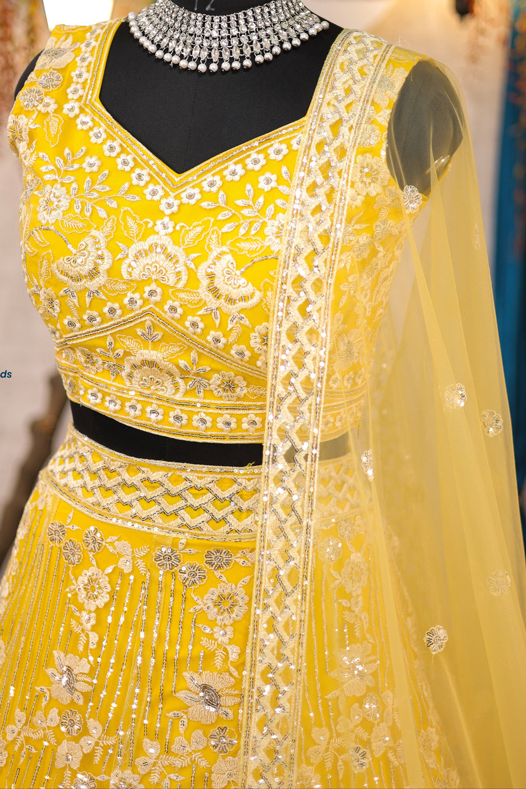 Yellow  Colour lehenga with Embroidery Sequins Work With Cancan &Canvas Patta  work and designer blouse perfect match for you