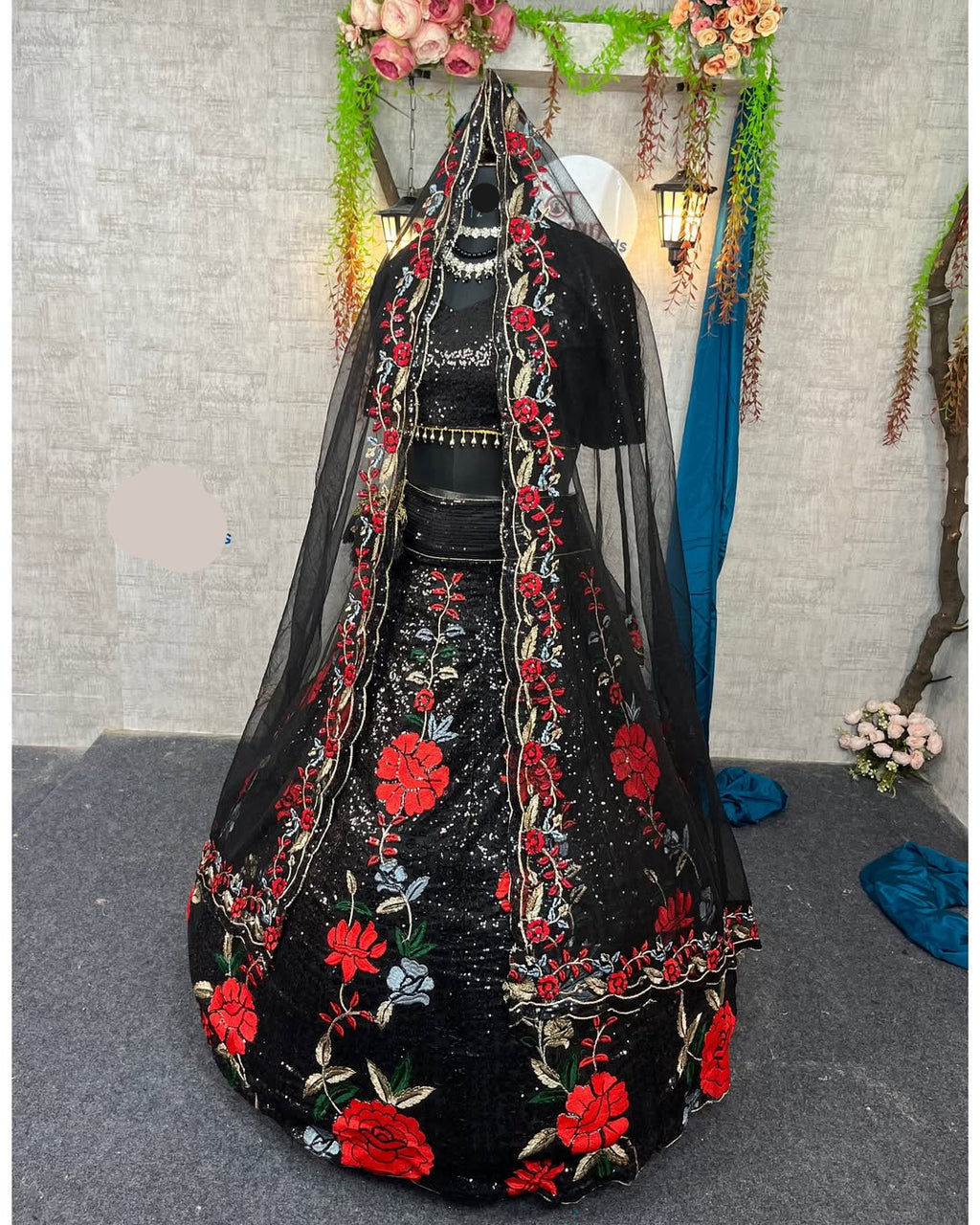 Trendy black Soft Mono Net lehenga with Embroidered Work With Cancan  and designer blouse
