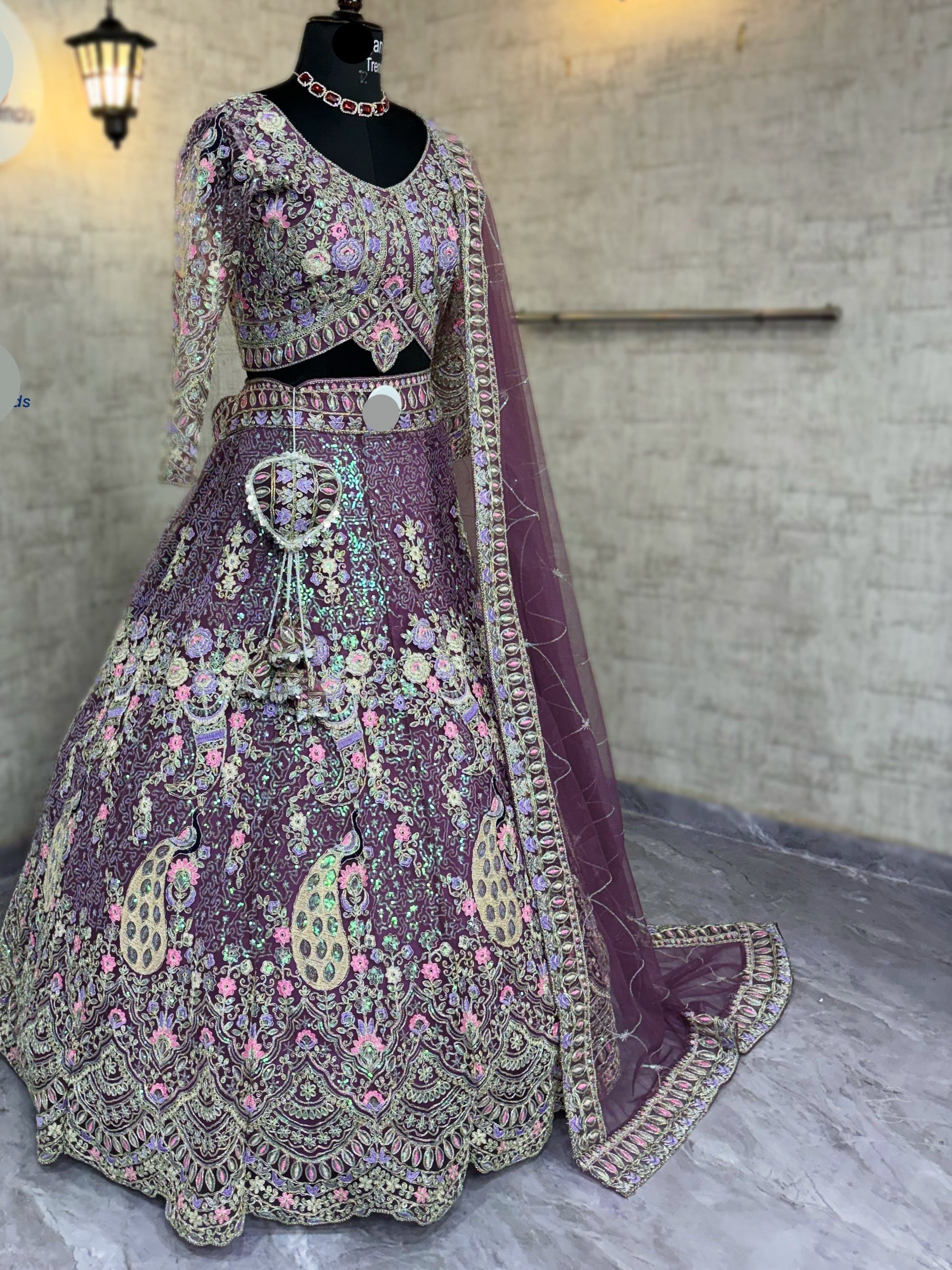 Light Purpule premium Coding Sequins work and designer blouse perfect fit for you
