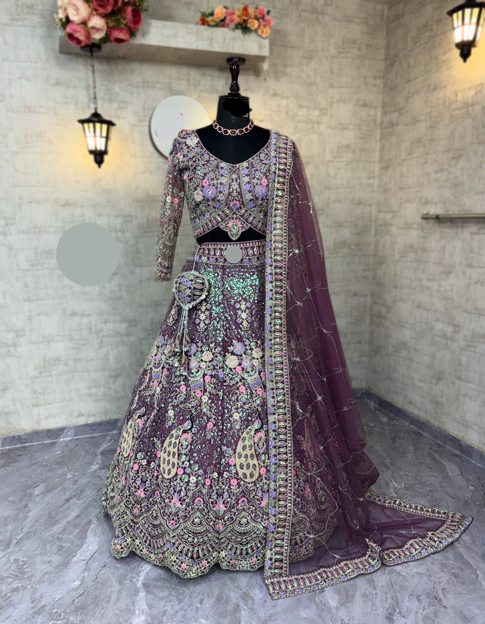 Light Purpule premium Coding Sequins work and designer blouse perfect fit for you