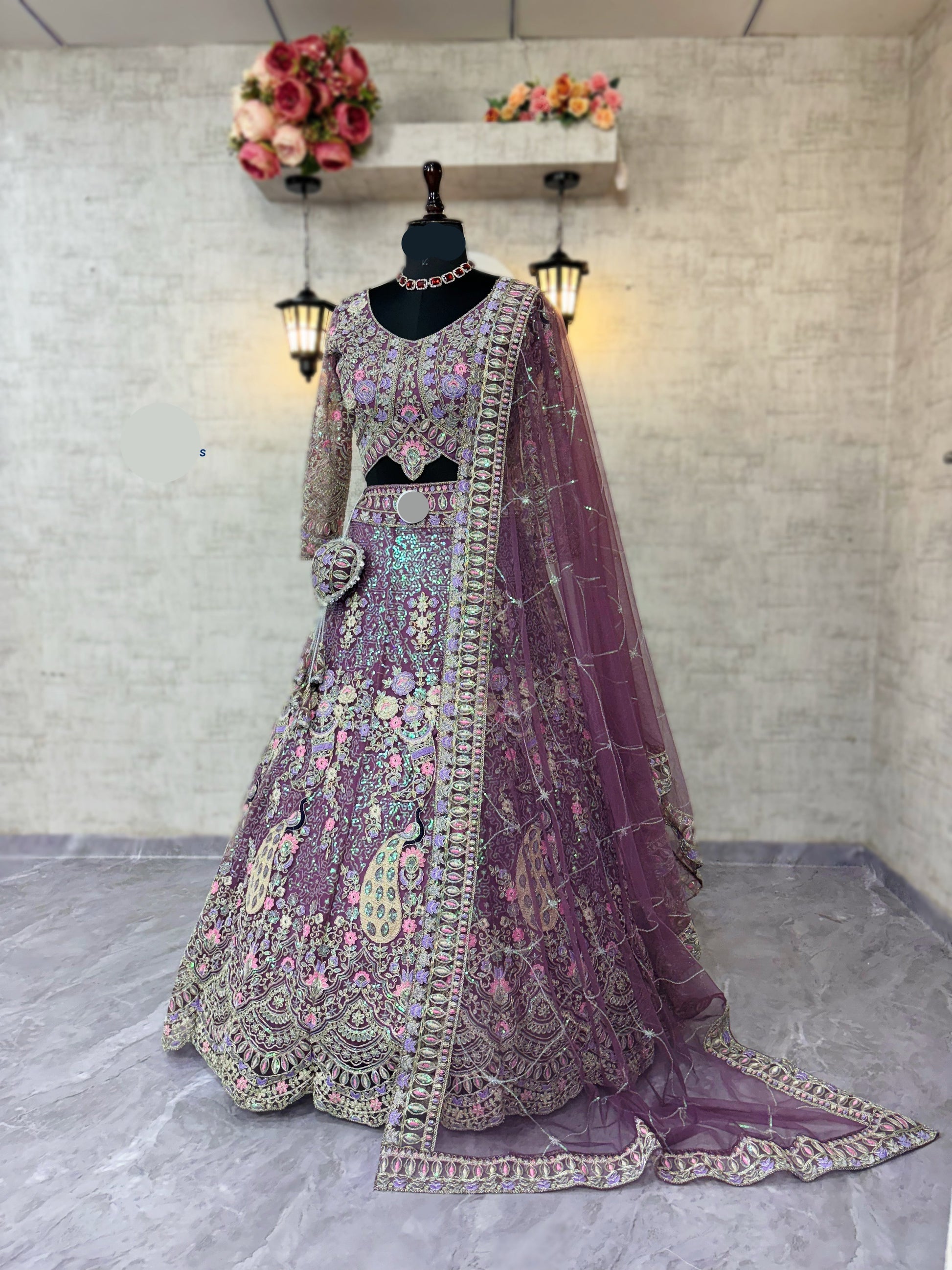 Light Purpule premium Coding Sequins work and designer blouse perfect fit for you