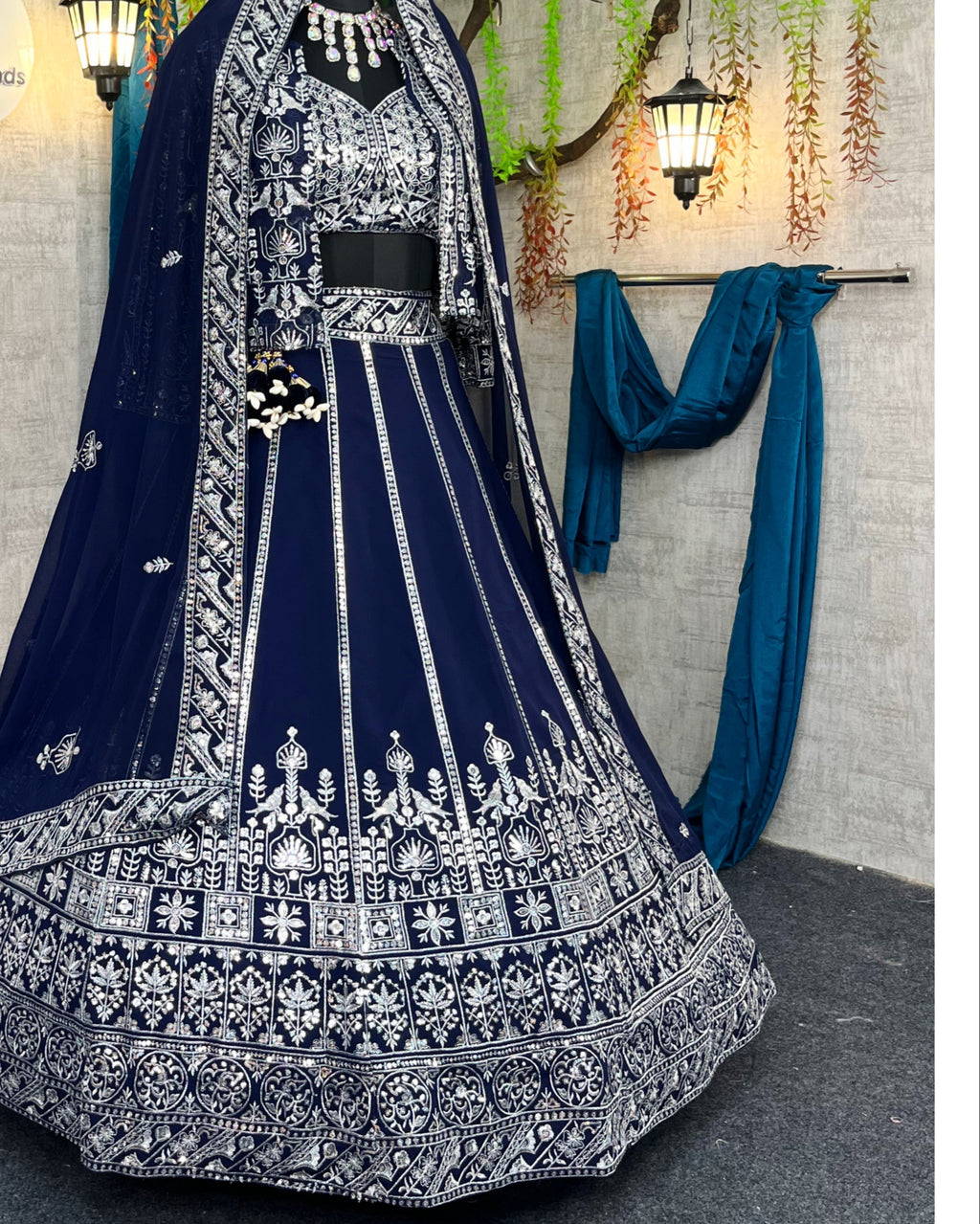Blue Lehenga with designer blouse perfect fit for festival