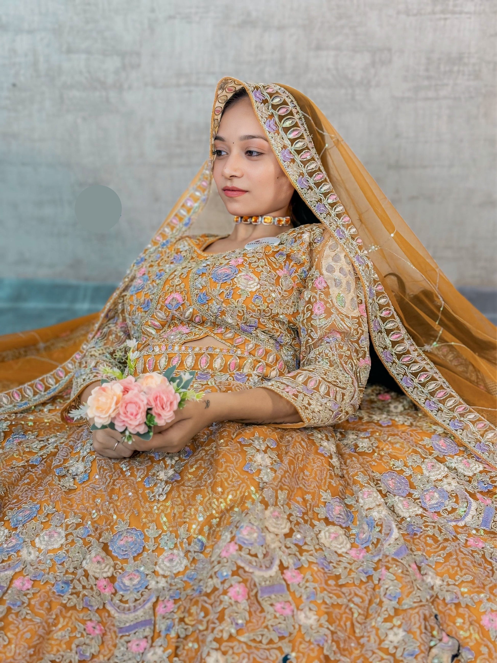 Yellow Lehenga Choli - Coding Sequins Embroidery
