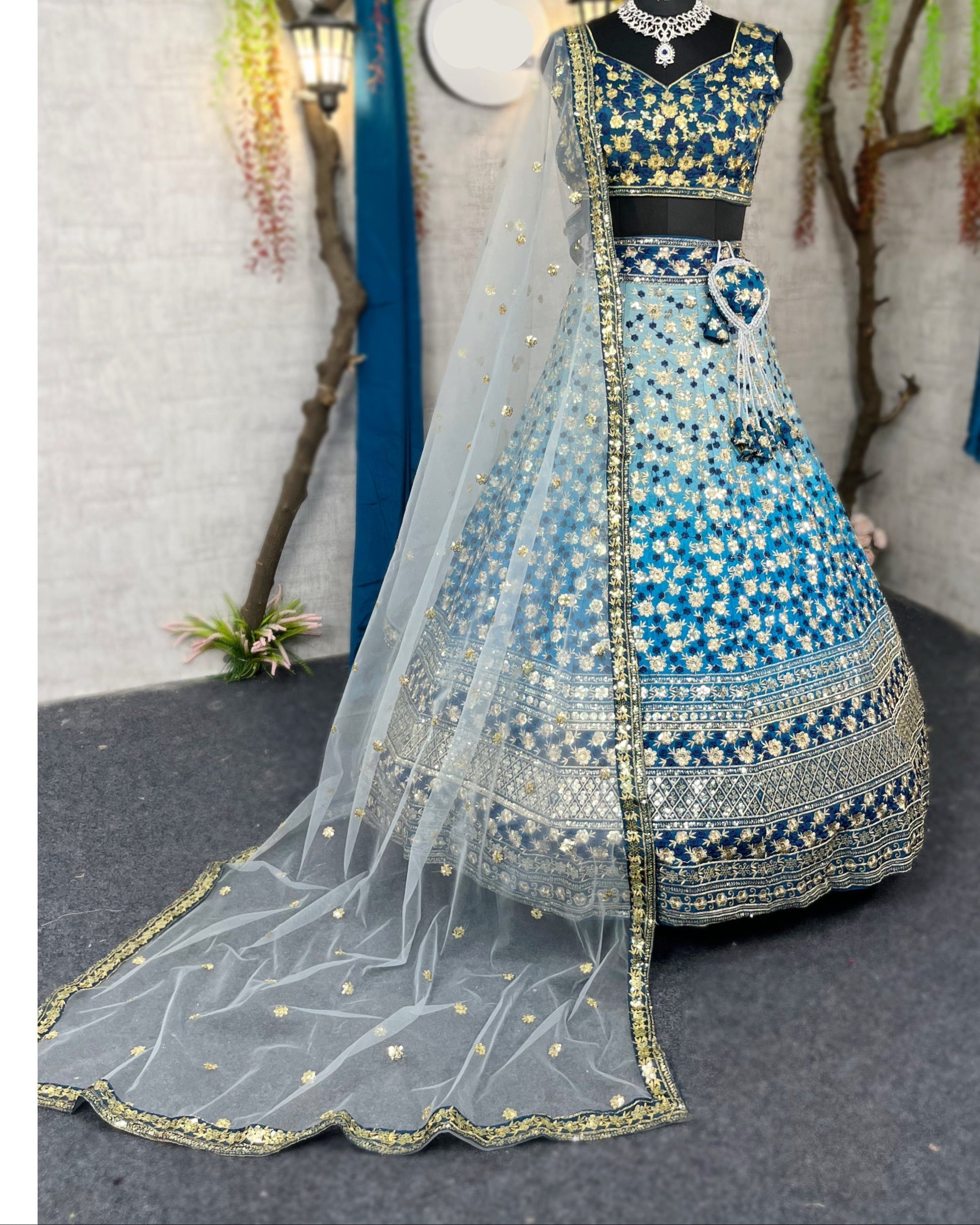 Gorgeous Premium Quality  Embroidered Lehenga with Sequins Work with Dupatta
