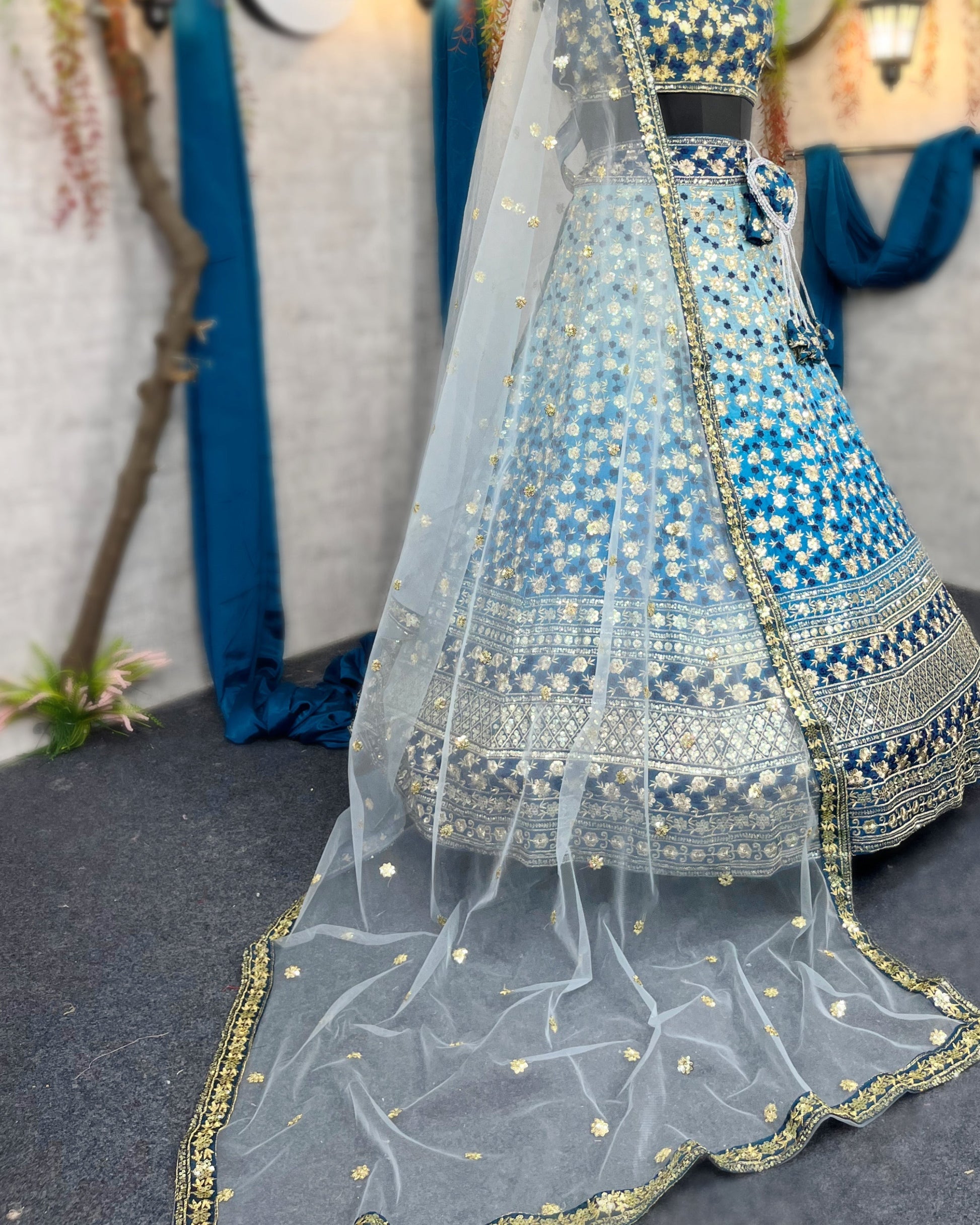 Gorgeous Premium Quality  Embroidered Lehenga with Sequins Work with Dupatta