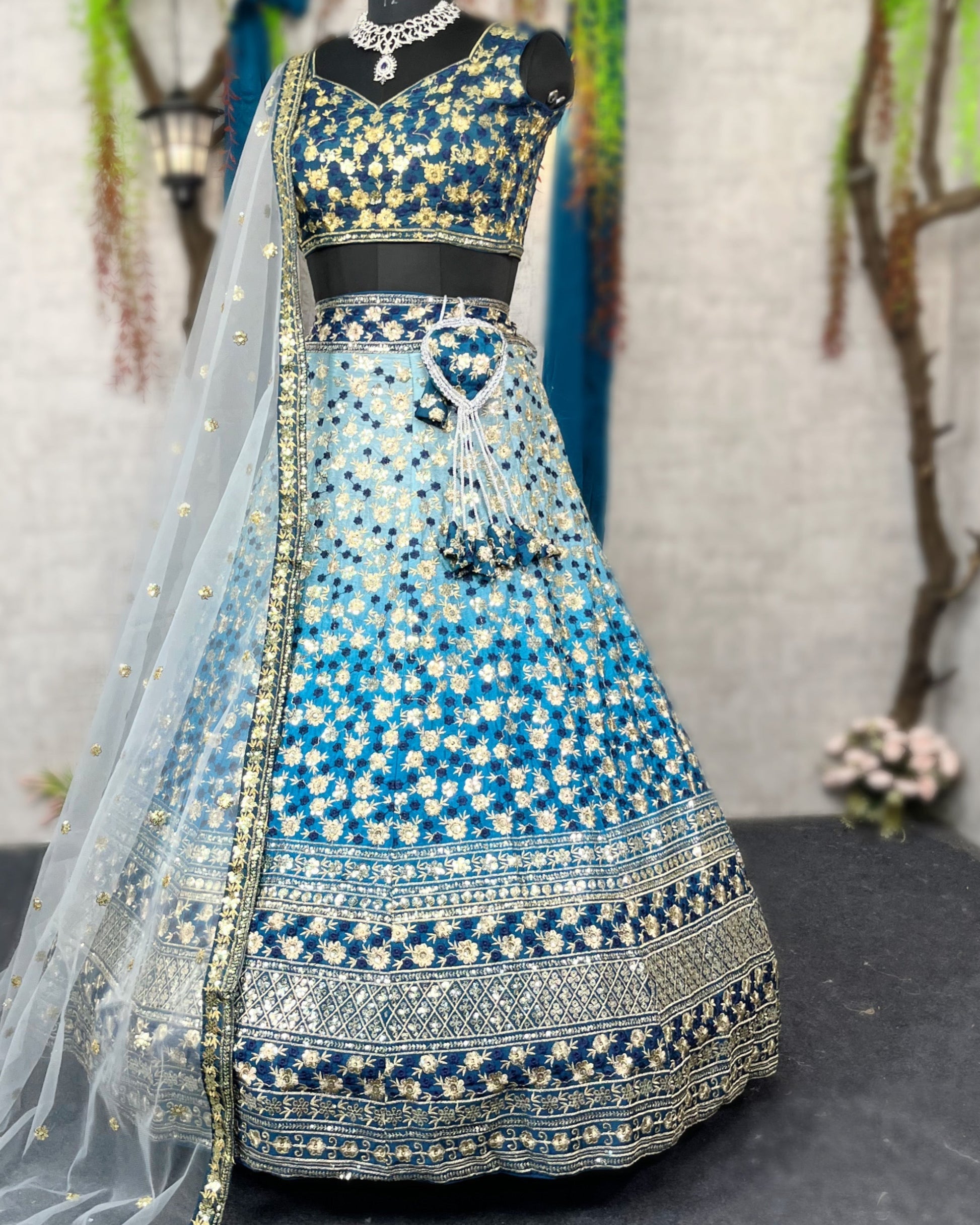 Gorgeous Premium Quality  Embroidered Lehenga with Sequins Work with Dupatta