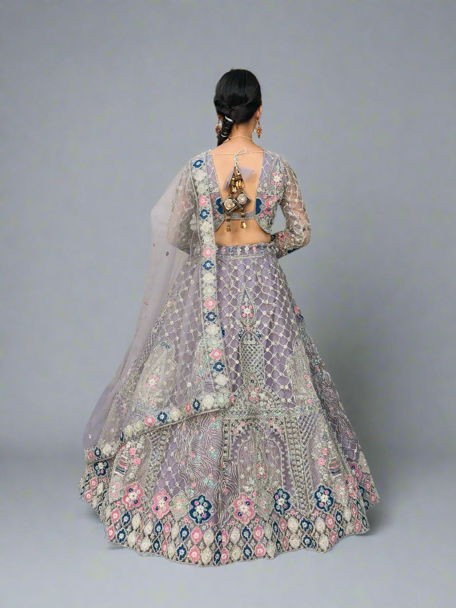Designer Embroidered Lehenga Set with Sequins & Dupatta – Perfect for Weddings & Parties