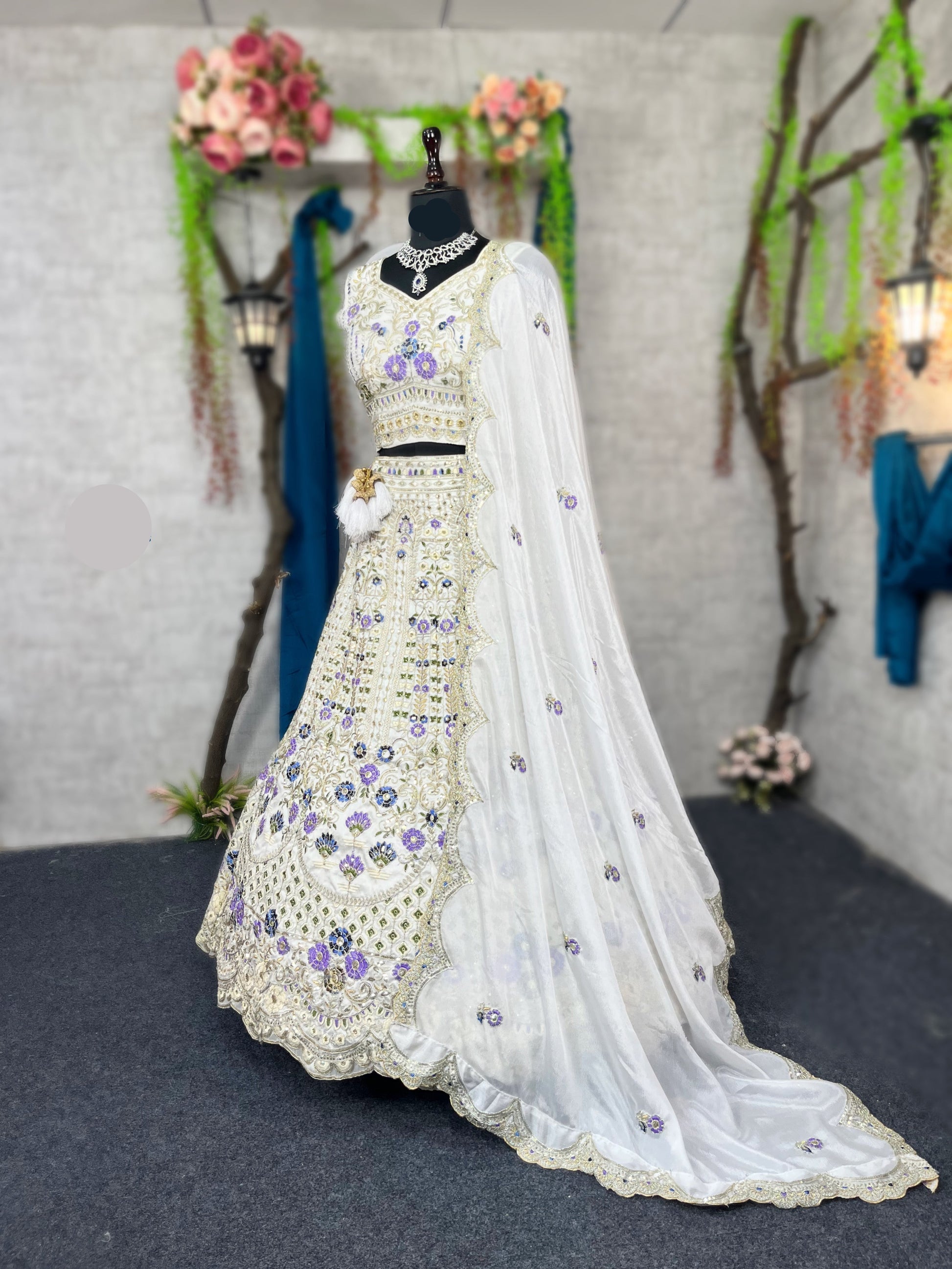 Heavy Mono Satin Silk Lehenga with Coding Sequins Embroidery – Perfect for Wedding & Party Wear