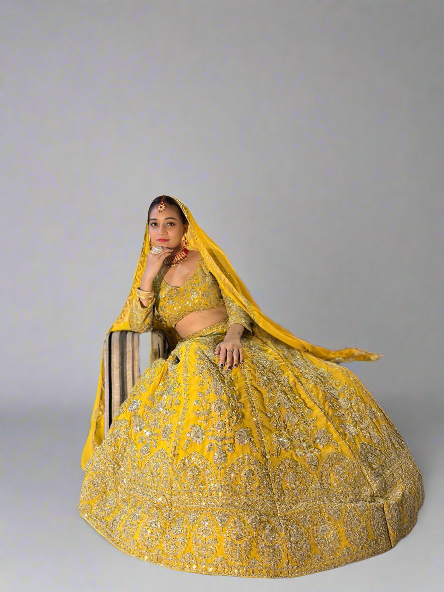 Premium Faux Georgette Coding Sequins Work Lehenga Set – Modern Glam Ethnic Wear