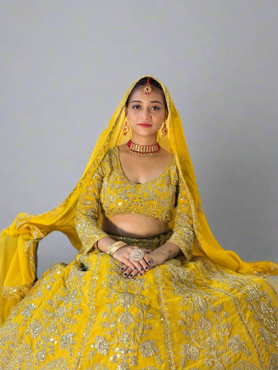 Premium Faux Georgette Coding Sequins Work Lehenga Set – Modern Glam Ethnic Wear