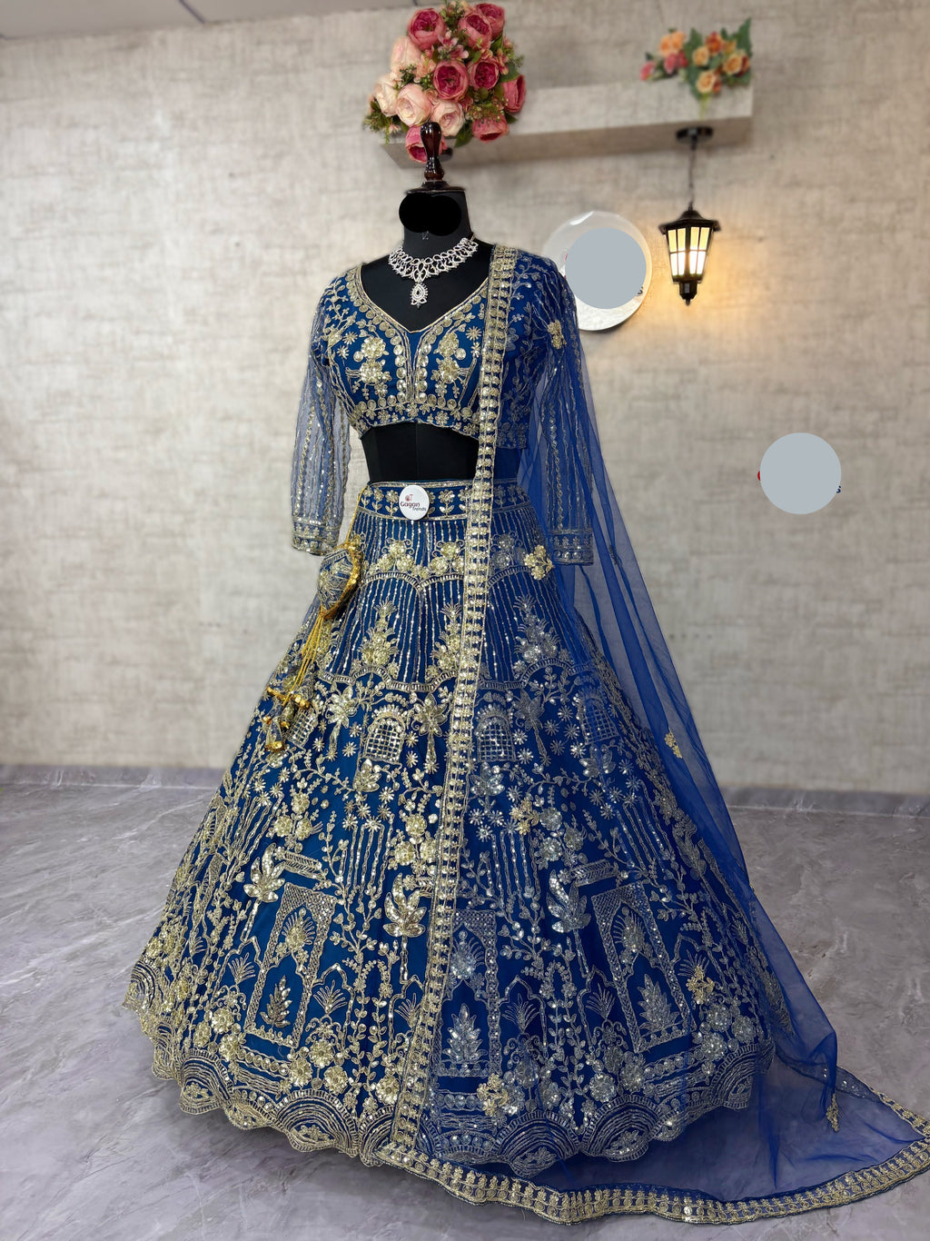 Blue colour Soft Net Lehenga Choli with Coding Sequins & Dupatta – Glamorous Ethnic Ensemble