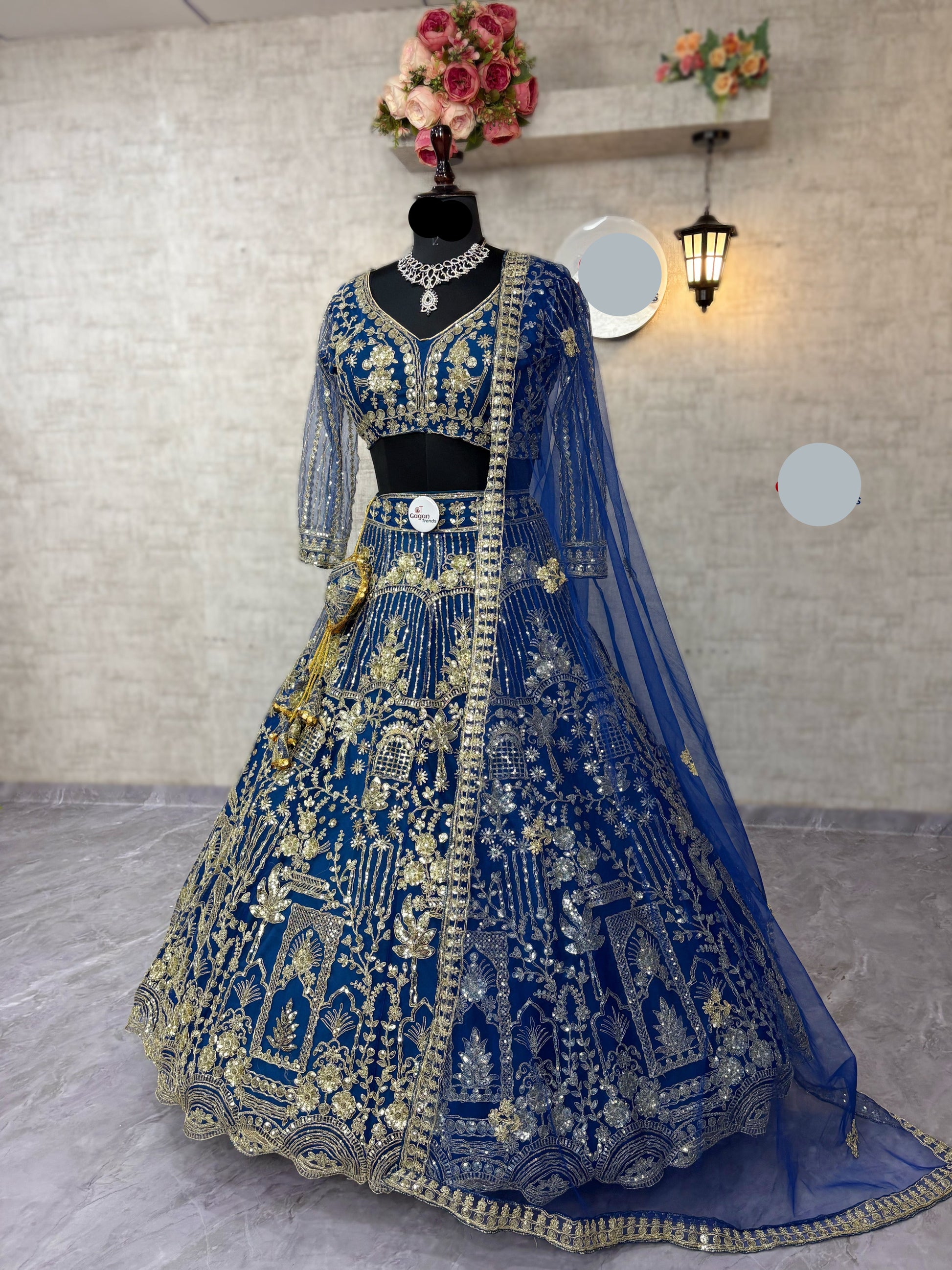 Blue colour Soft Net Lehenga Choli with Coding Sequins & Dupatta – Glamorous Ethnic Ensemble