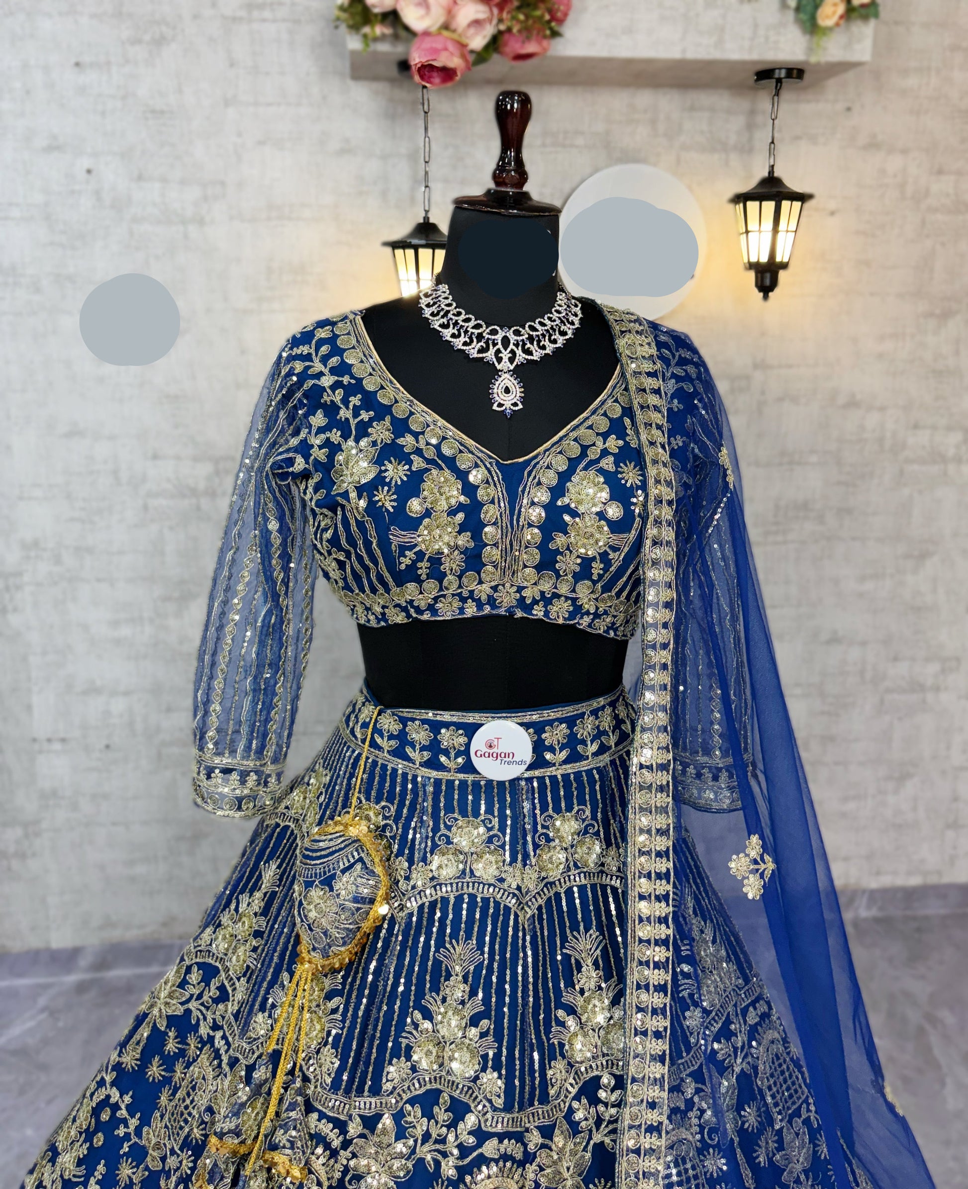 Blue colour Soft Net Lehenga Choli with Coding Sequins & Dupatta – Glamorous Ethnic Ensemble