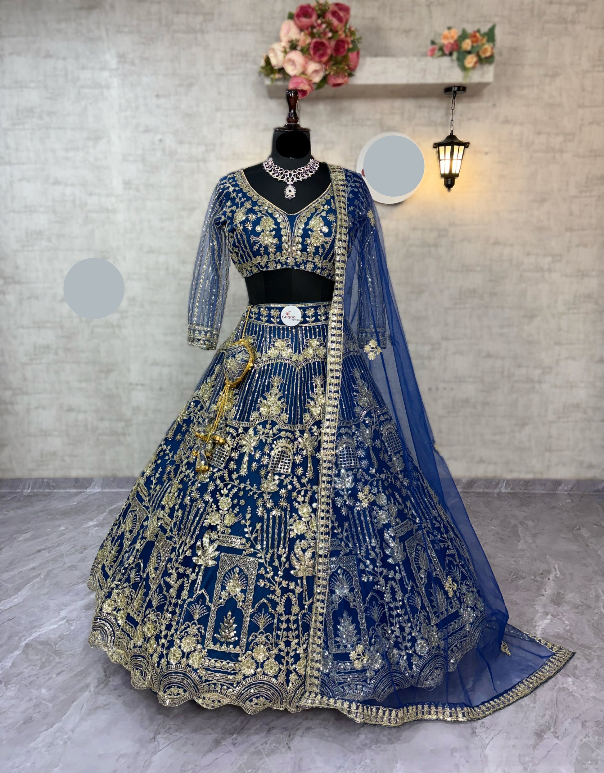 Blue colour Soft Net Lehenga Choli with Coding Sequins & Dupatta – Glamorous Ethnic Ensemble