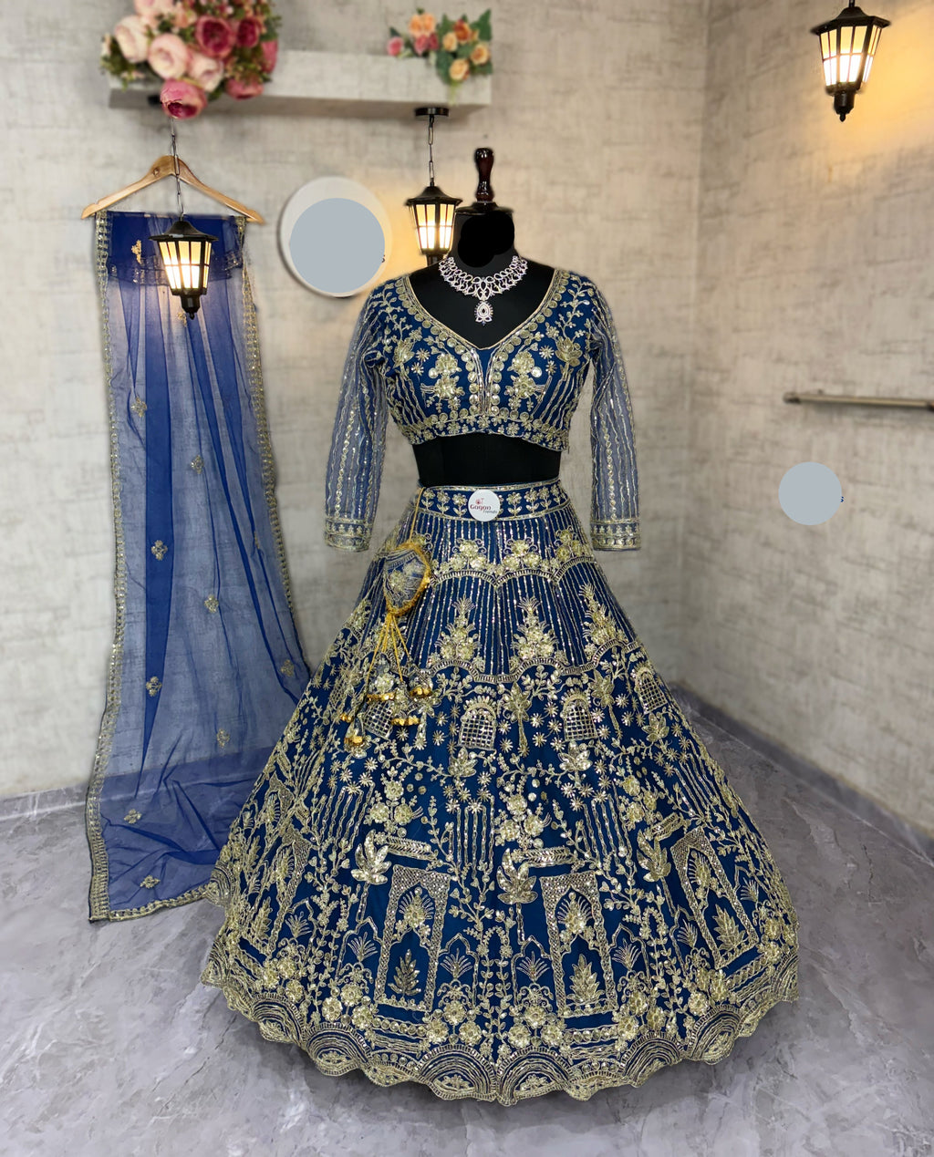 Blue colour Soft Net Lehenga Choli with Coding Sequins & Dupatta – Glamorous Ethnic Ensemble