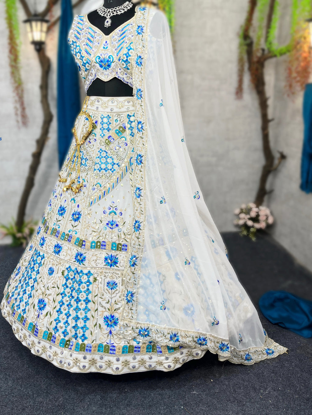 Elegant Faux Georgette Lehenga with Embroidery Sequins Work