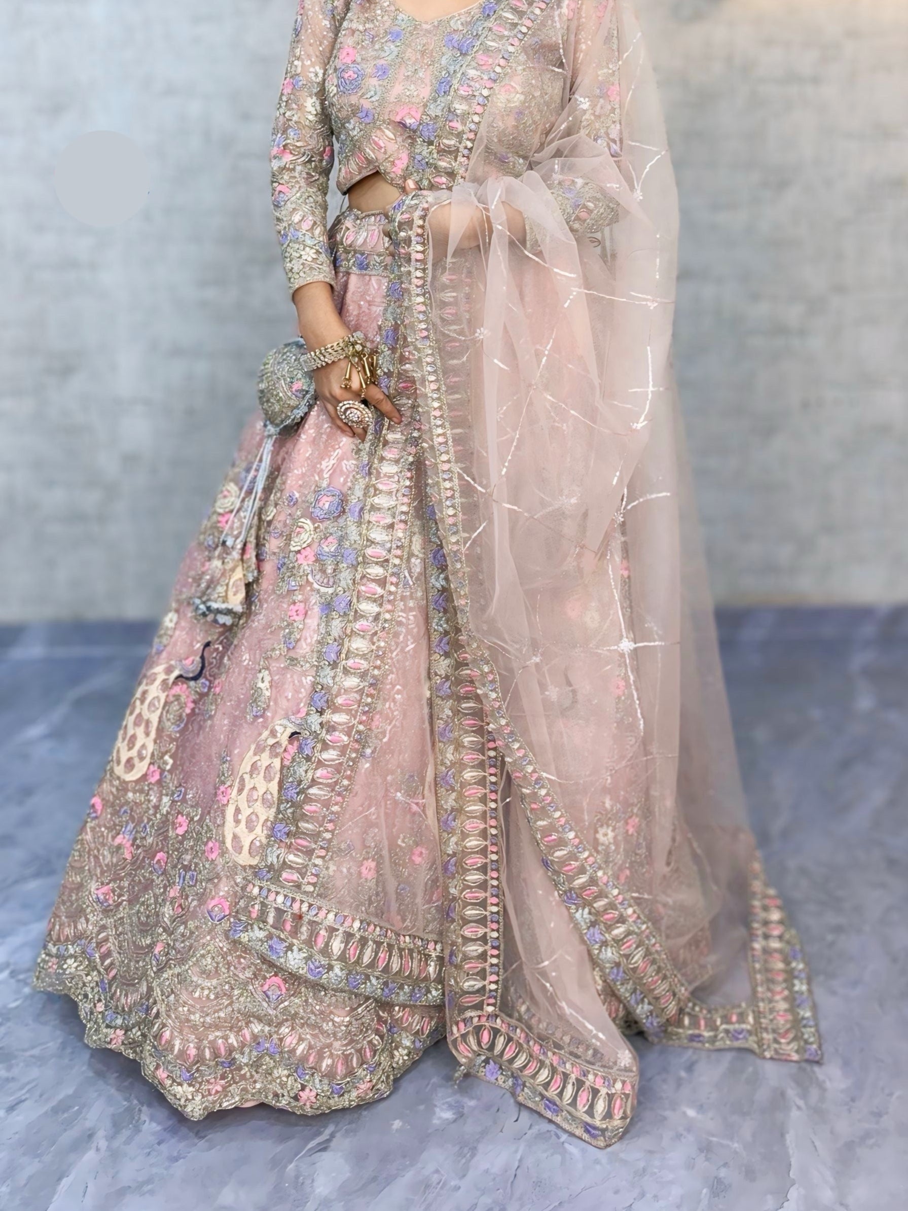 Soft Butterfly Net Lehenga with Coding Sequins Work