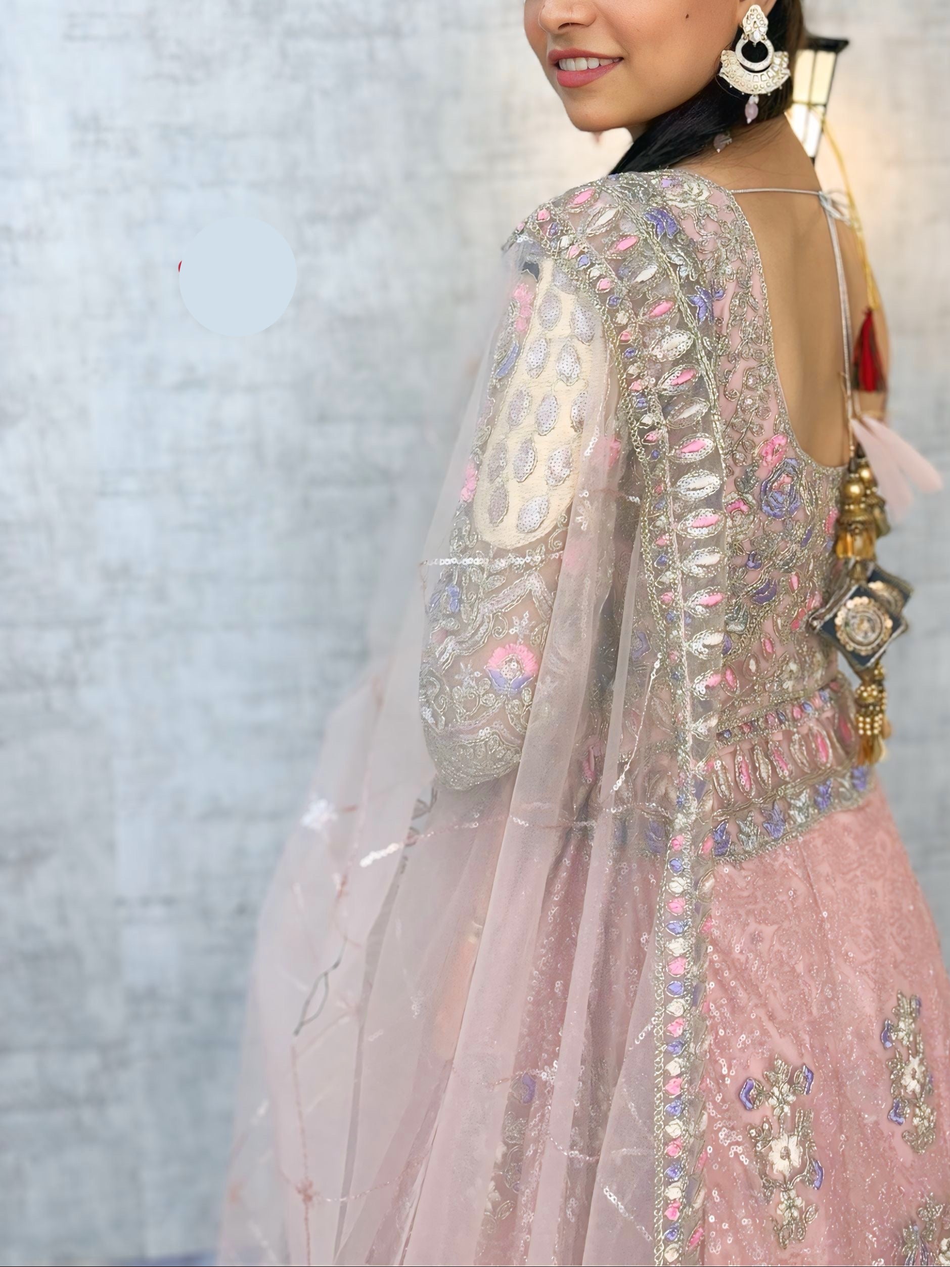 Soft Butterfly Net Lehenga with Coding Sequins Work