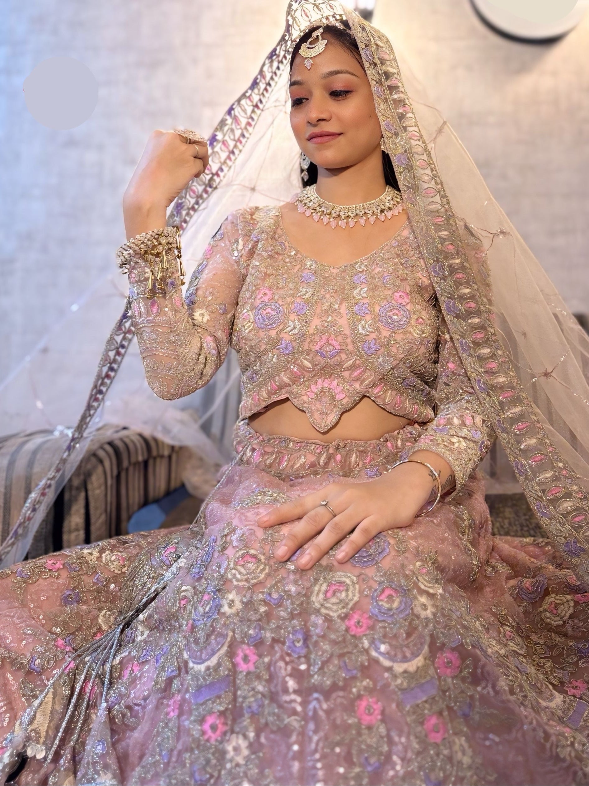 Soft Butterfly Net Lehenga with Coding Sequins Work
