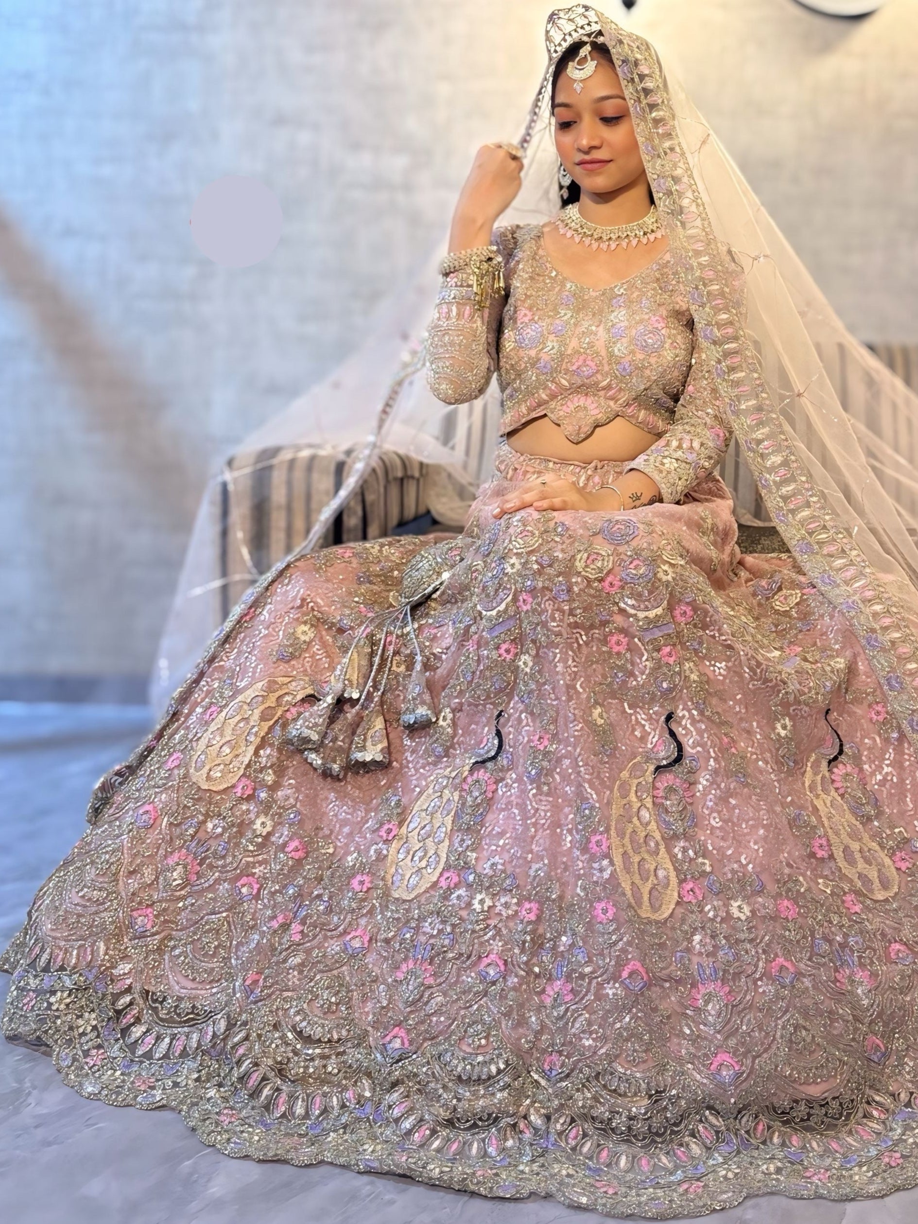 Soft Butterfly Net Lehenga with Coding Sequins Work