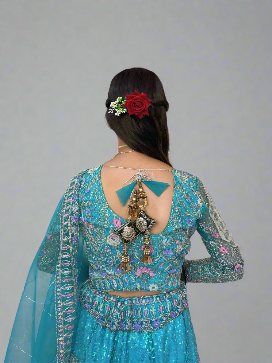 Soft Butterfly Net Lehenga with Coding Sequins Embroidery