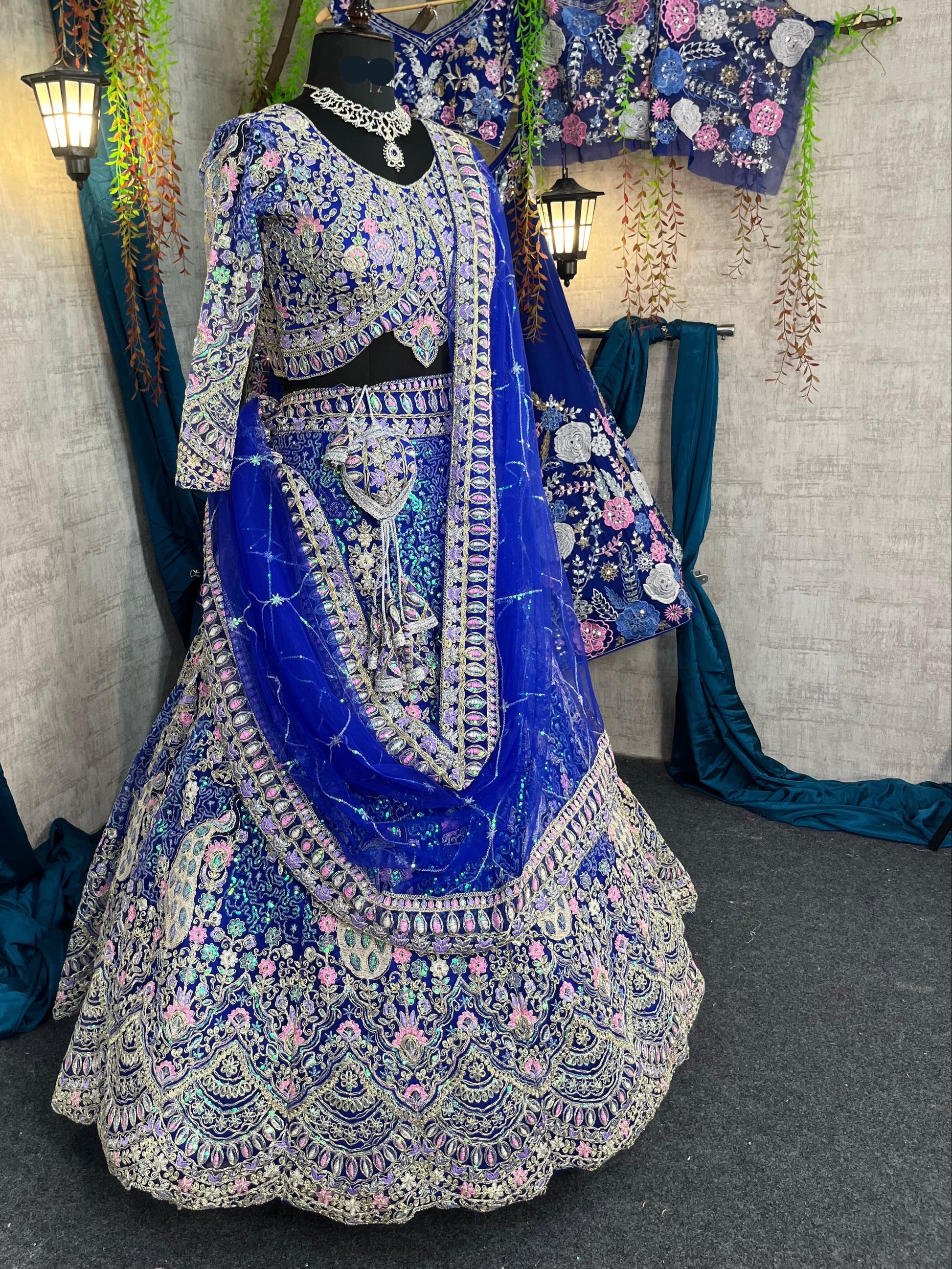 Royal blue colour premium Coding Sequins work and designer blouse perfect fit for you