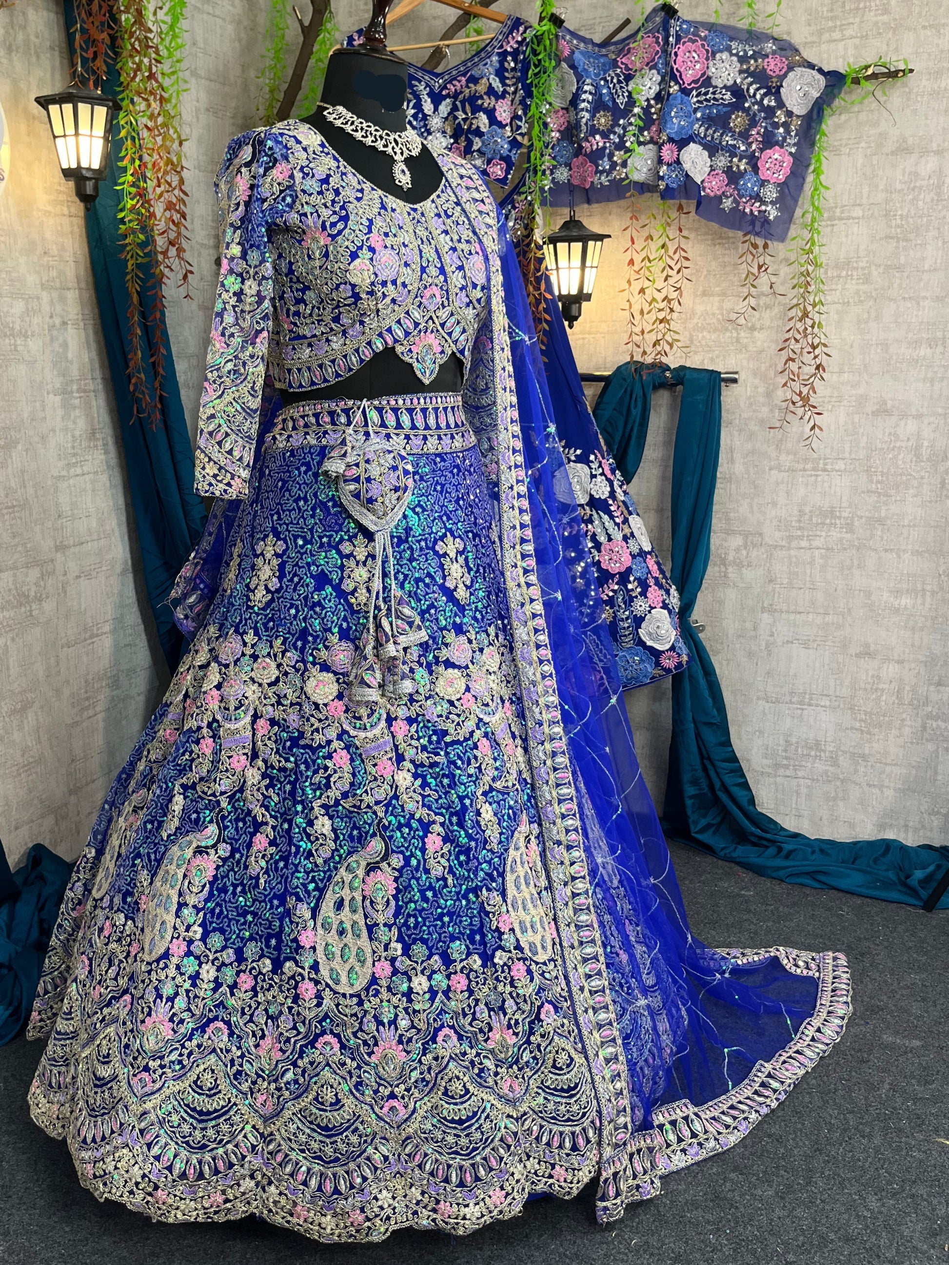 Royal blue colour premium Coding Sequins work and designer blouse perfect fit for you