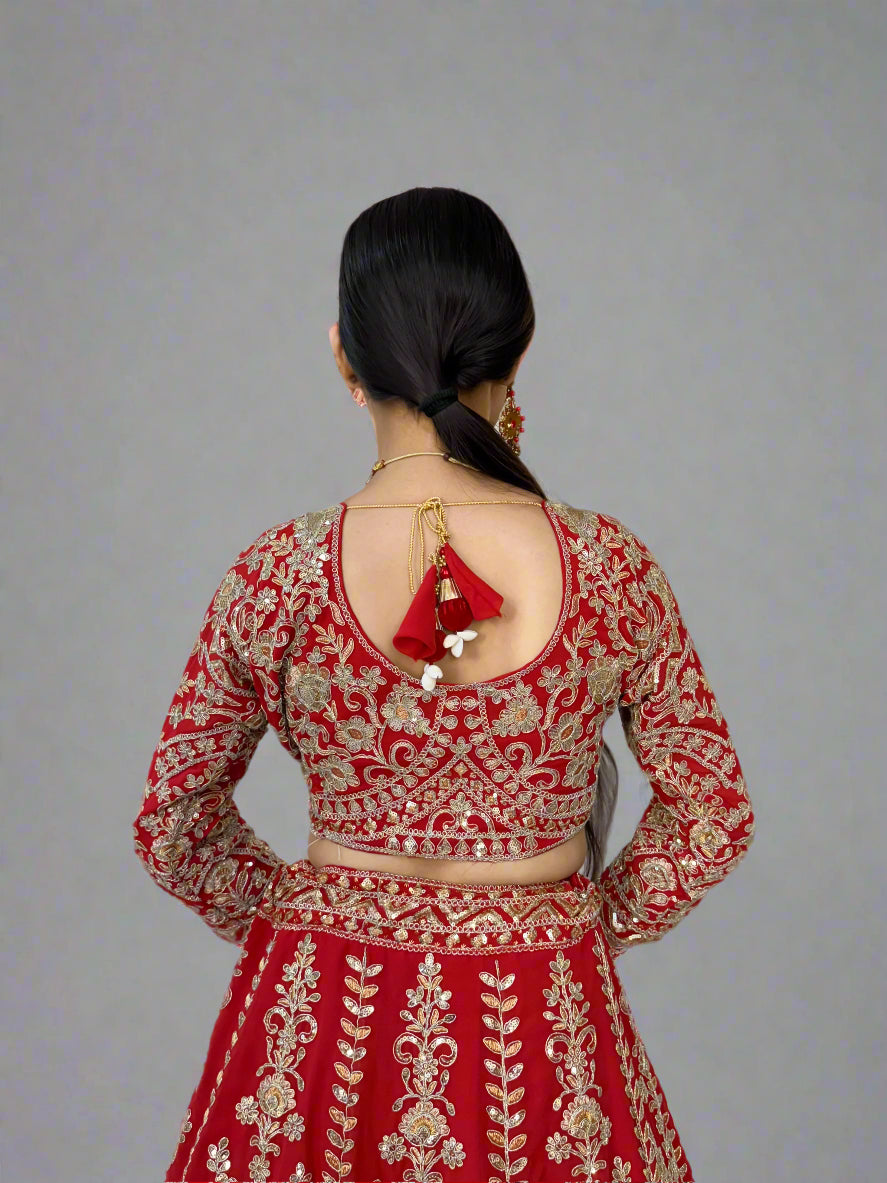 Premium Faux Georgette Lehenga Choli with Coding Sequins Work – Semi-Stitched Set