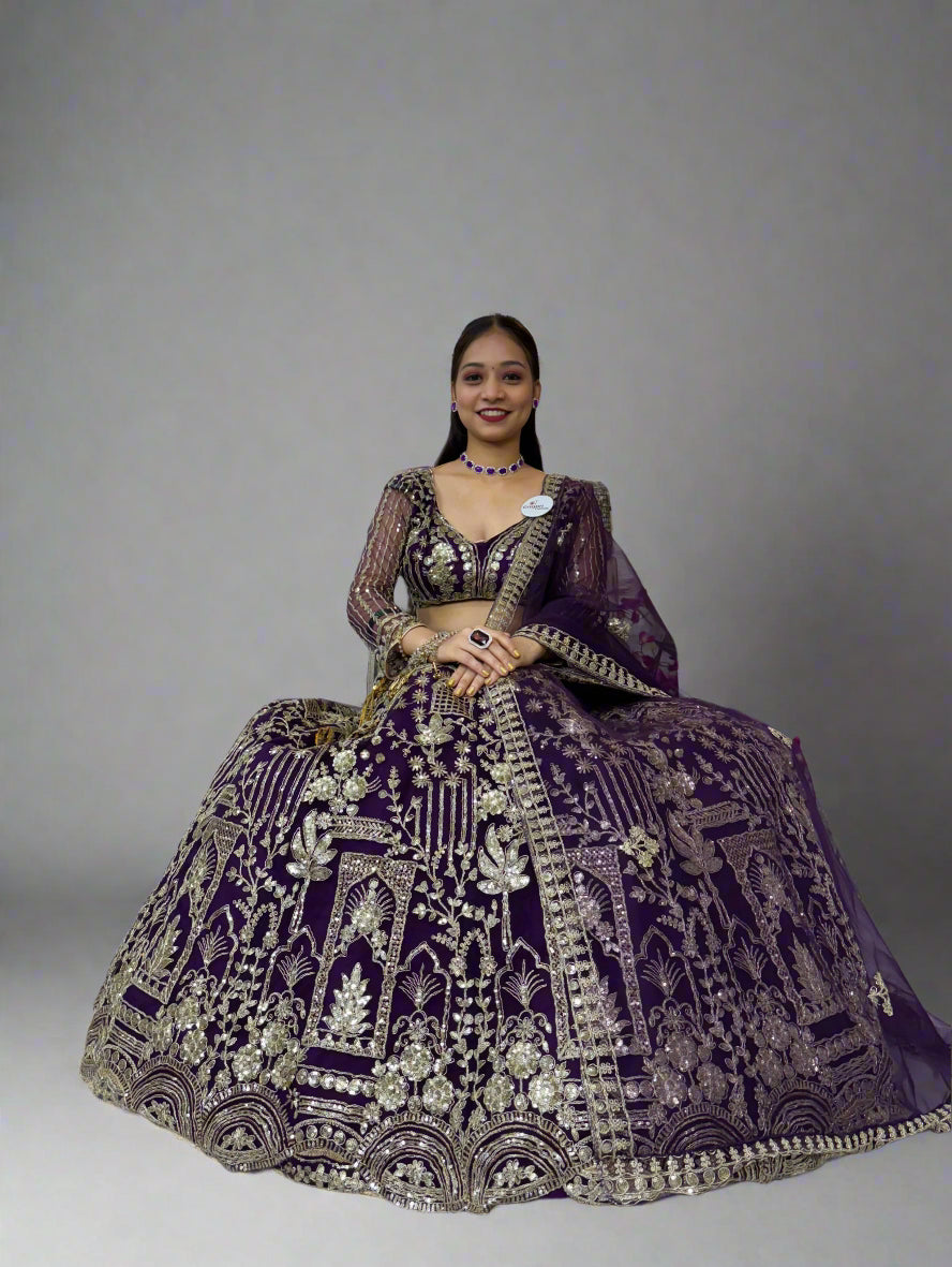 Premium Soft Net Lehenga Choli with Sequins Embroidery WITH Attactive design