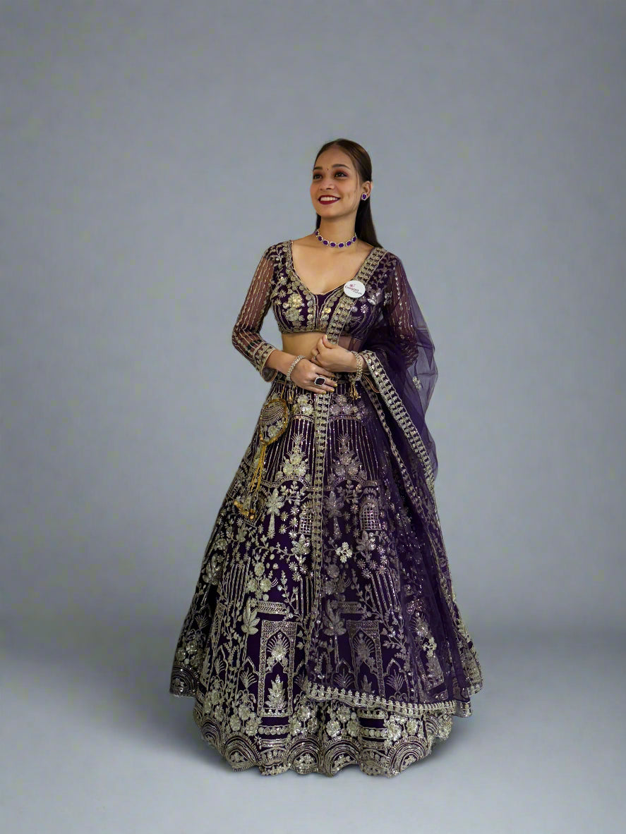 Premium Soft Net Lehenga Choli with Sequins Embroidery WITH Attactive design