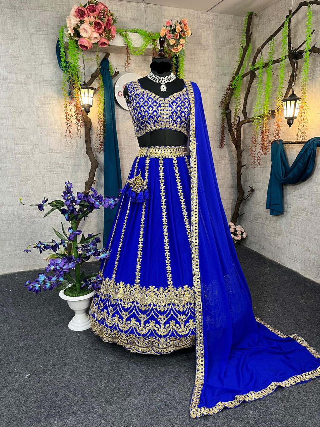 Faux Georgette Coding Sequin Embroidered Lehenga with Dupatta – Semi-Stitched Designer Partywear Set