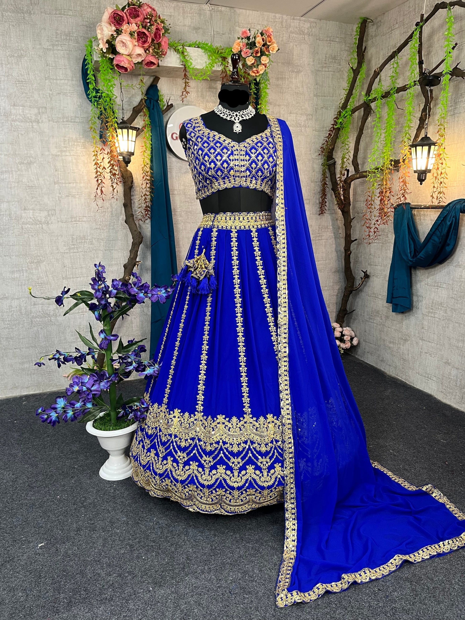 Faux Georgette Coding Sequin Embroidered Lehenga with Dupatta – Semi-Stitched Designer Partywear Set