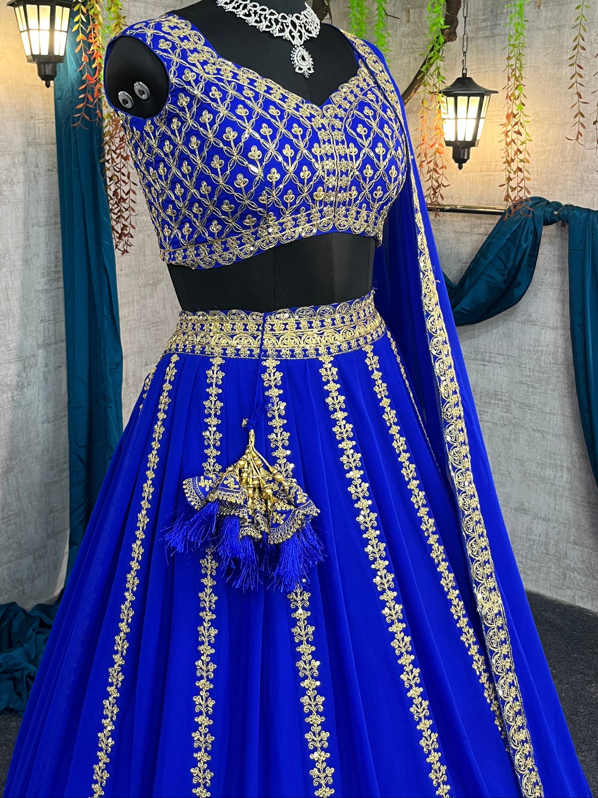 Faux Georgette Coding Sequin Embroidered Lehenga with Dupatta – Semi-Stitched Designer Partywear Set