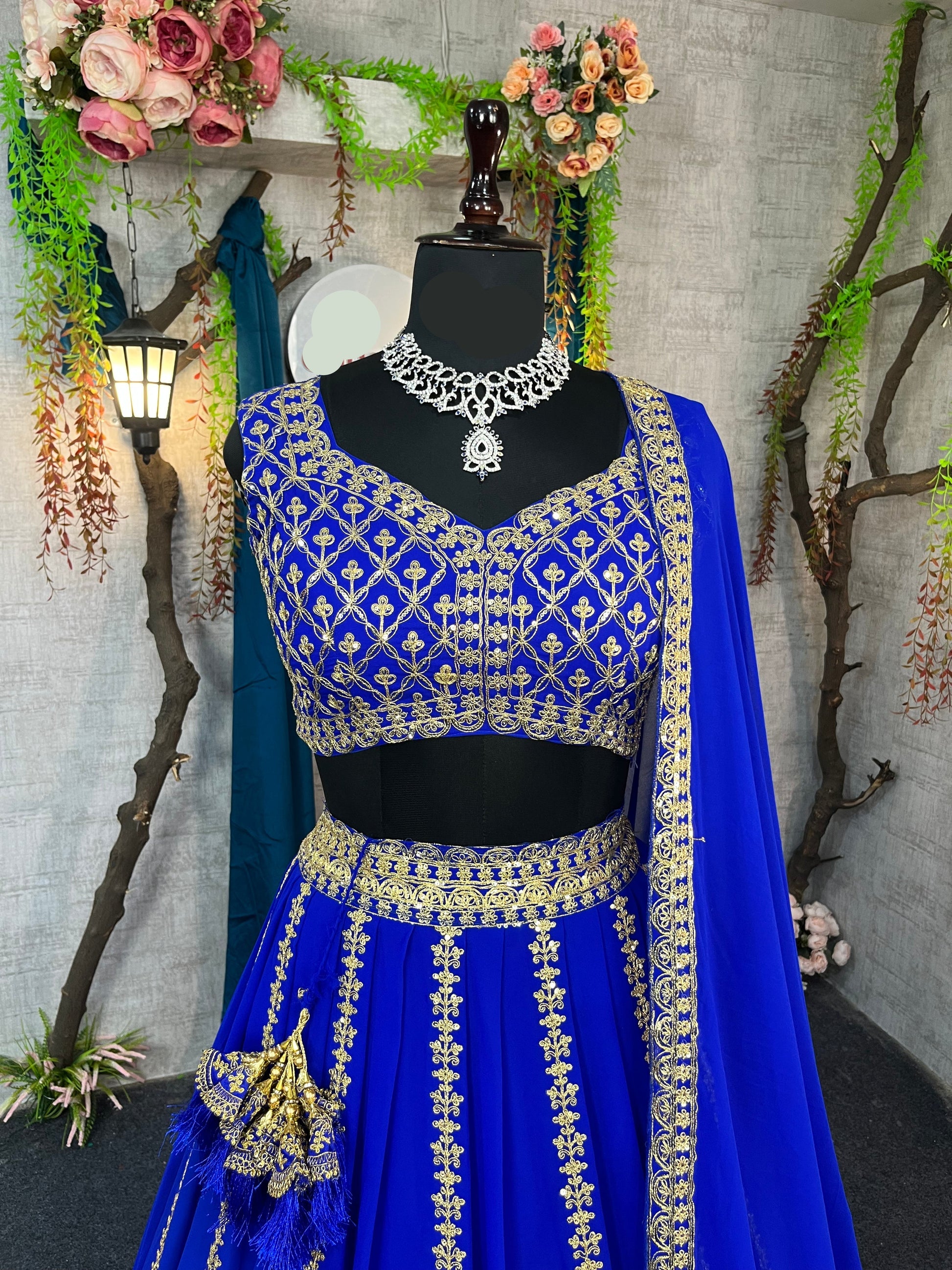 Faux Georgette Coding Sequin Embroidered Lehenga with Dupatta – Semi-Stitched Designer Partywear Set