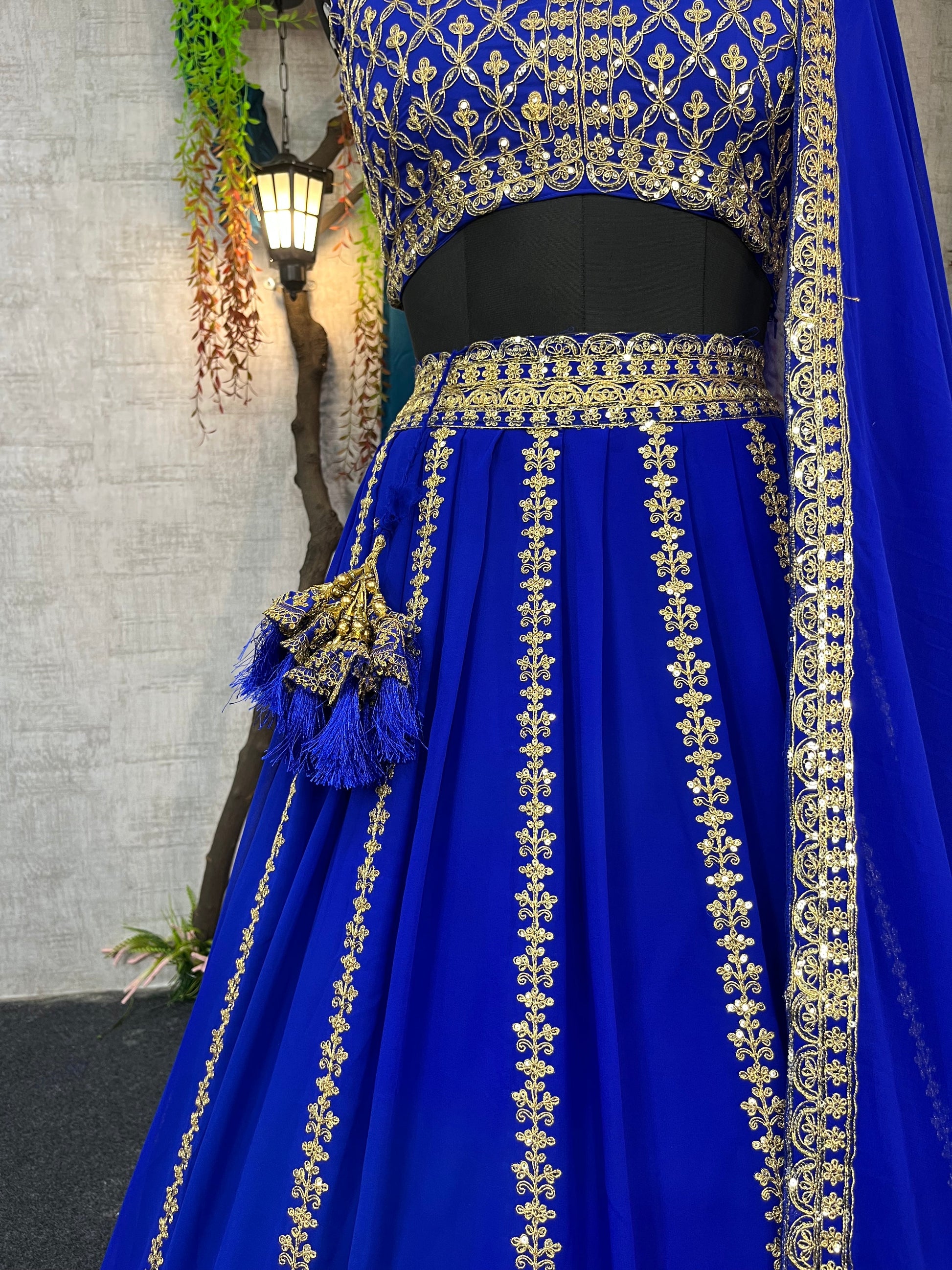 Faux Georgette Coding Sequin Embroidered Lehenga with Dupatta – Semi-Stitched Designer Partywear Set
