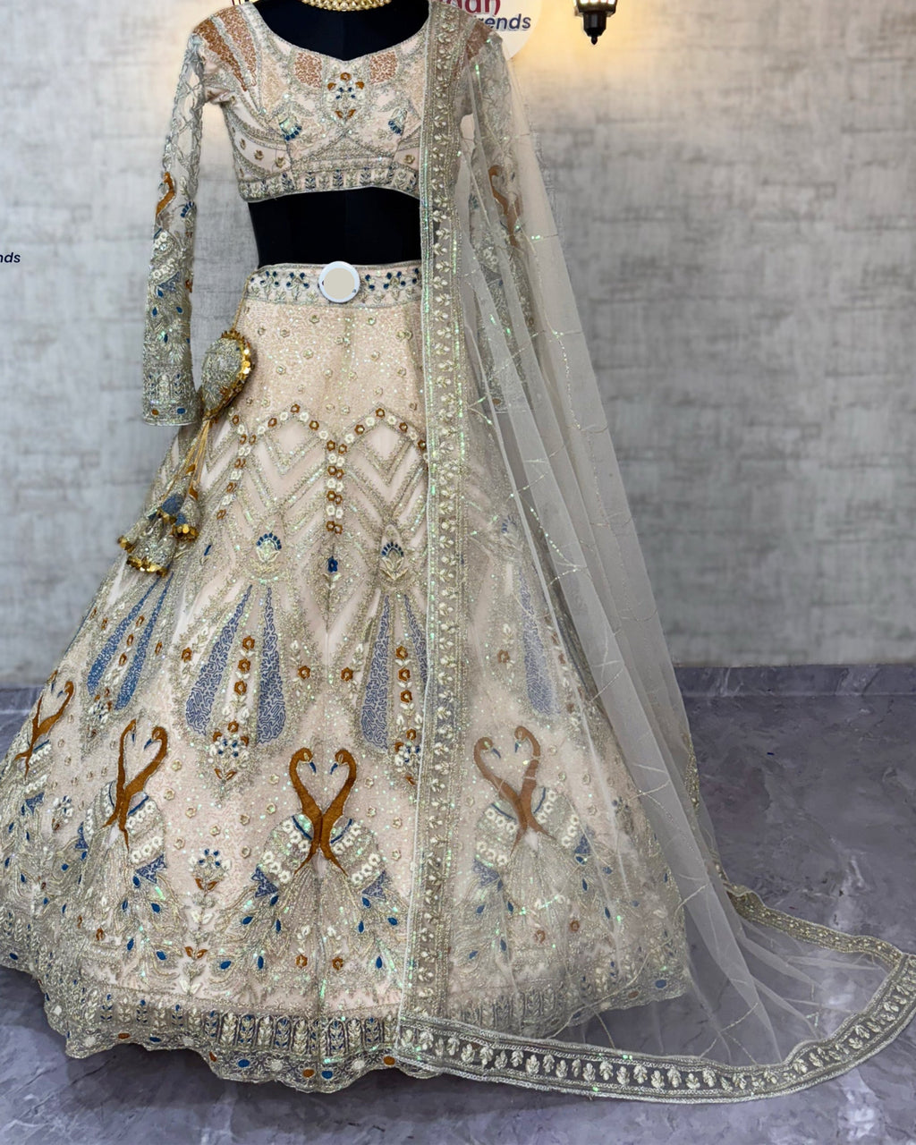 Peach colour Soft Net Lehenga Choli with Coding Sequins Work – Wedding Wear