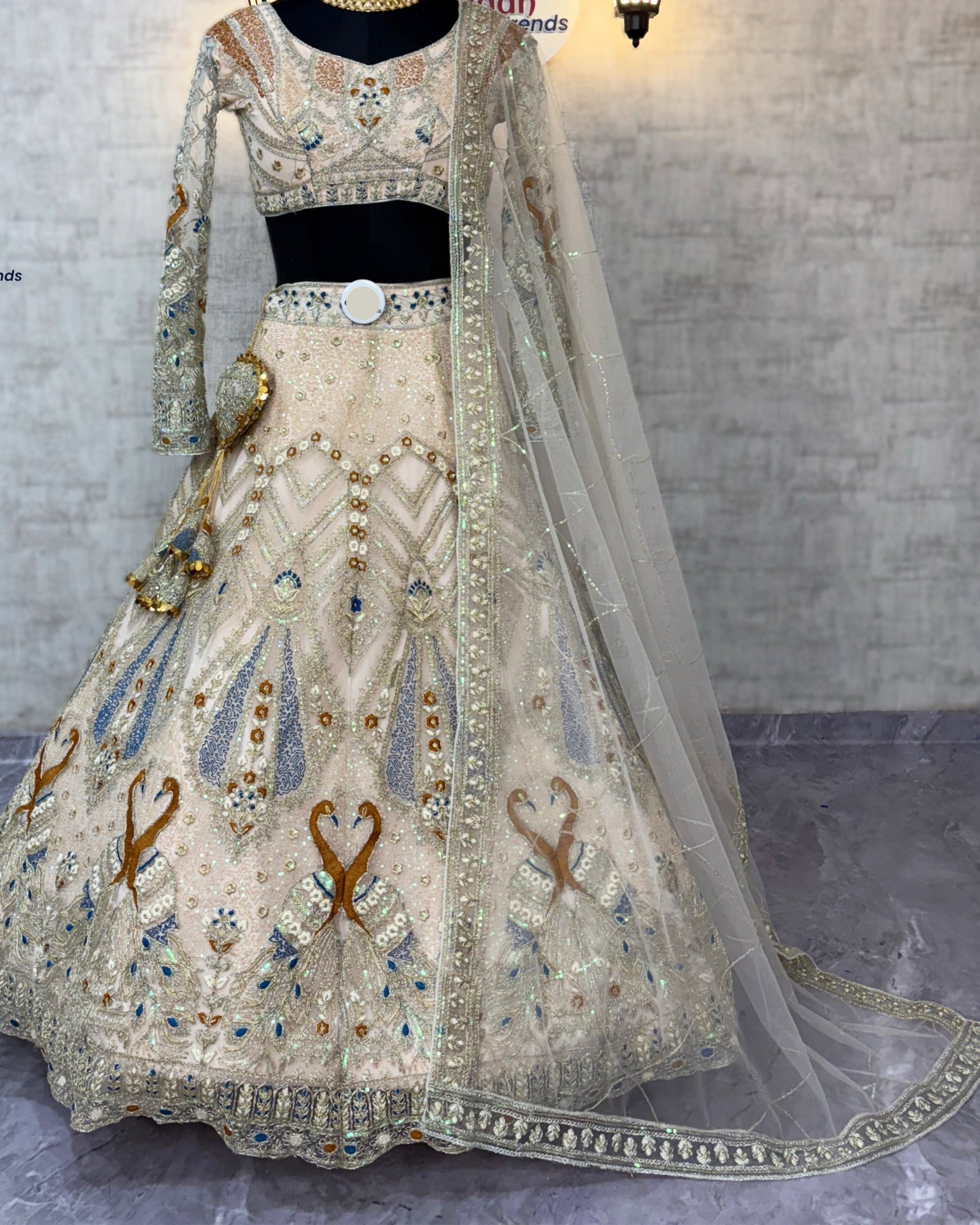 Peach colour Soft Net Lehenga Choli with Coding Sequins Work – Wedding Wear