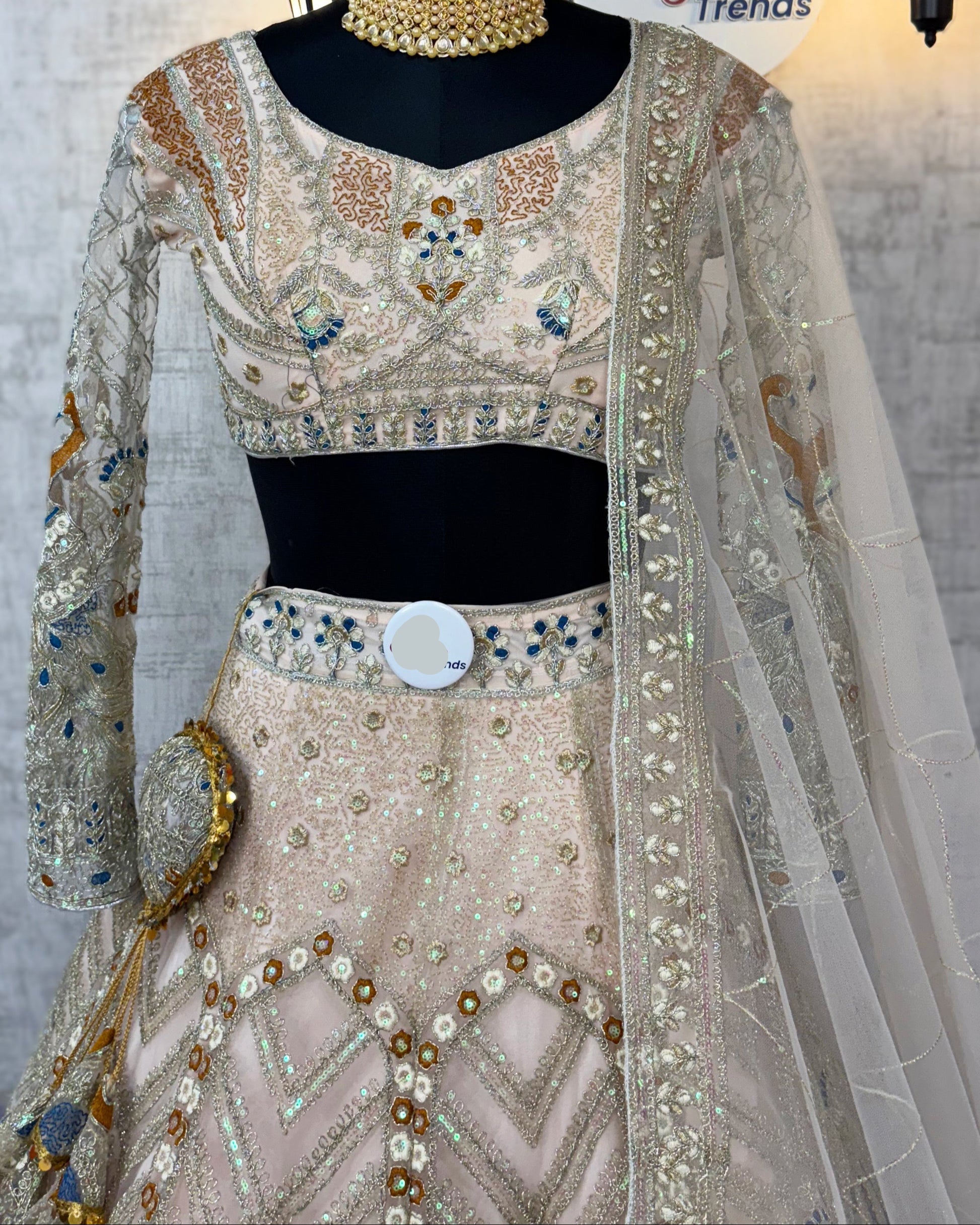 Peach colour Soft Net Lehenga Choli with Coding Sequins Work – Wedding Wear