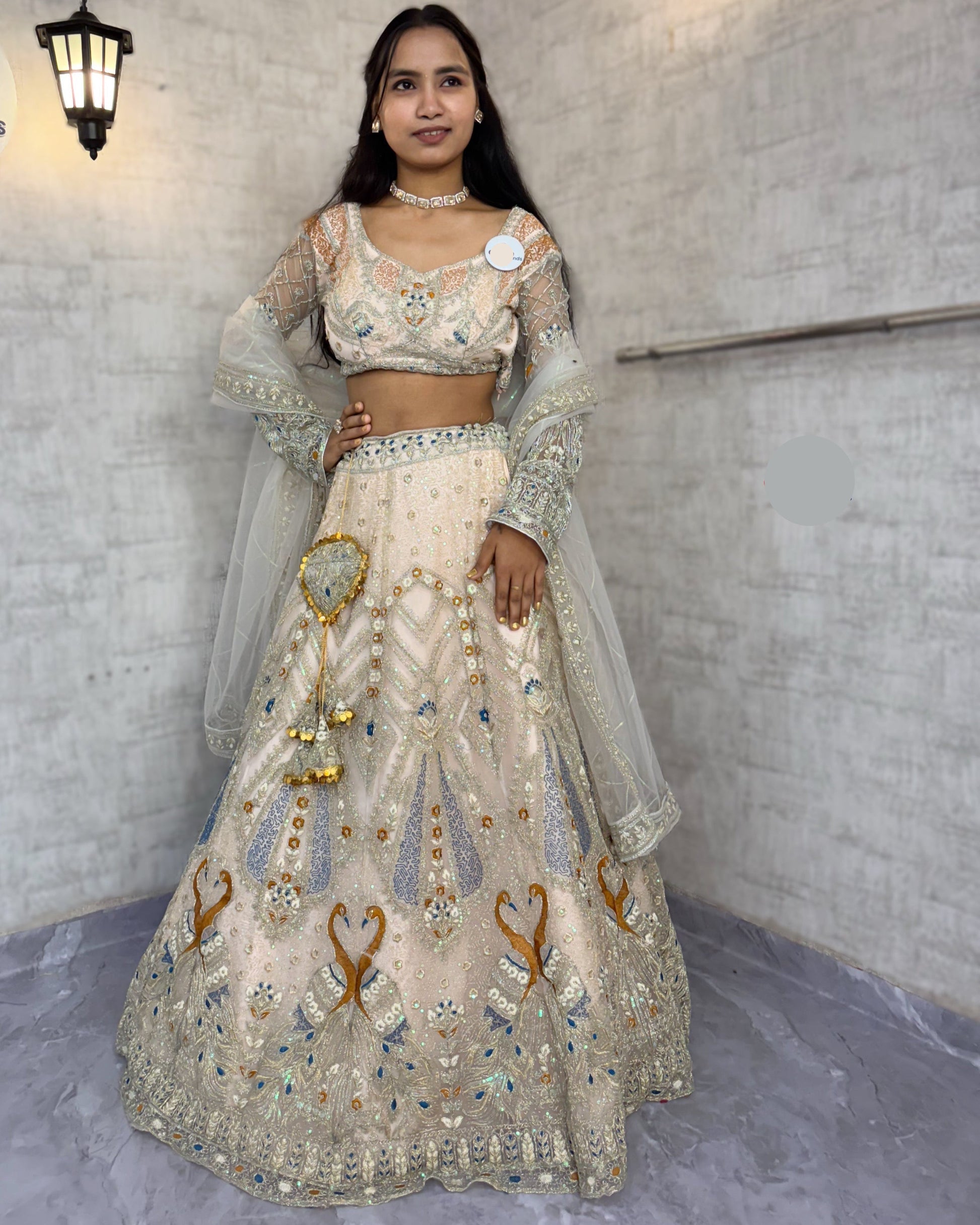 Peach colour Soft Net Lehenga Choli with Coding Sequins Work – Wedding Wear