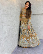 Regal Peacock Heritage Embroidered Lehenga Choli