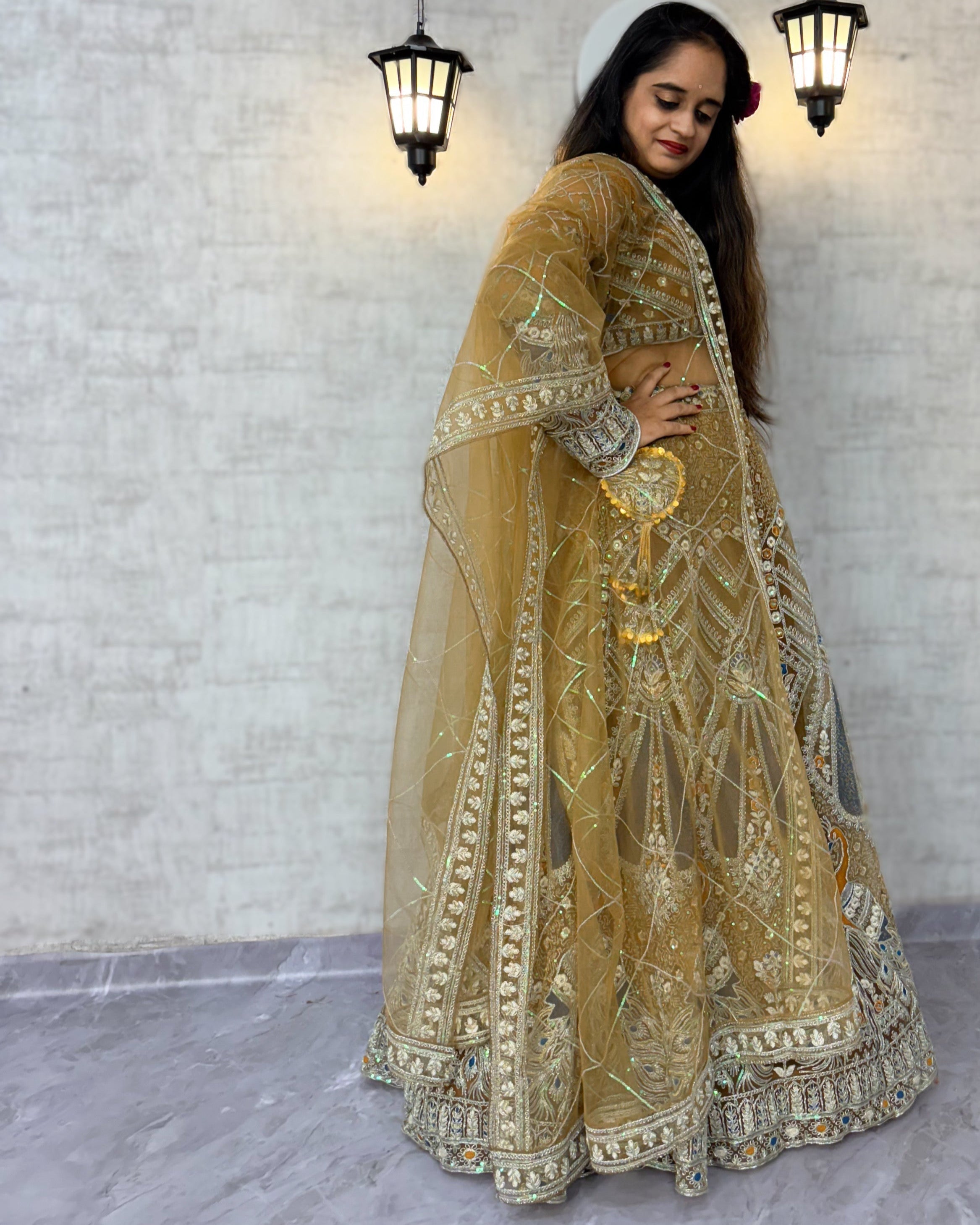 Regal Peacock Heritage Embroidered Lehenga Choli