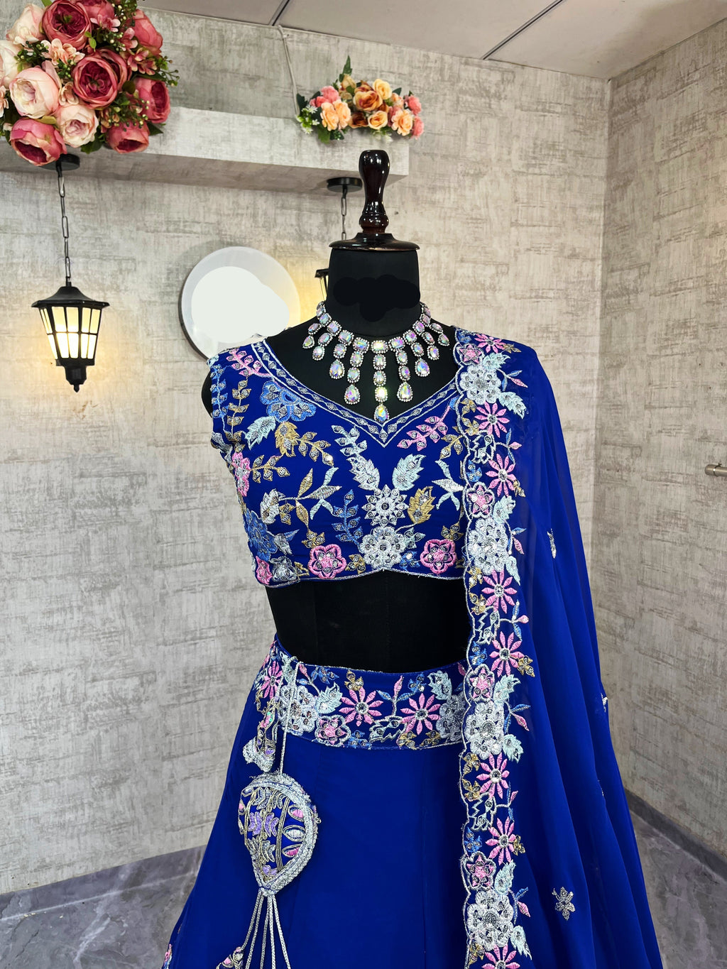 Faux Georgette Embroidered Lehenga Set with Sequins Work for Wedding & Party Wear