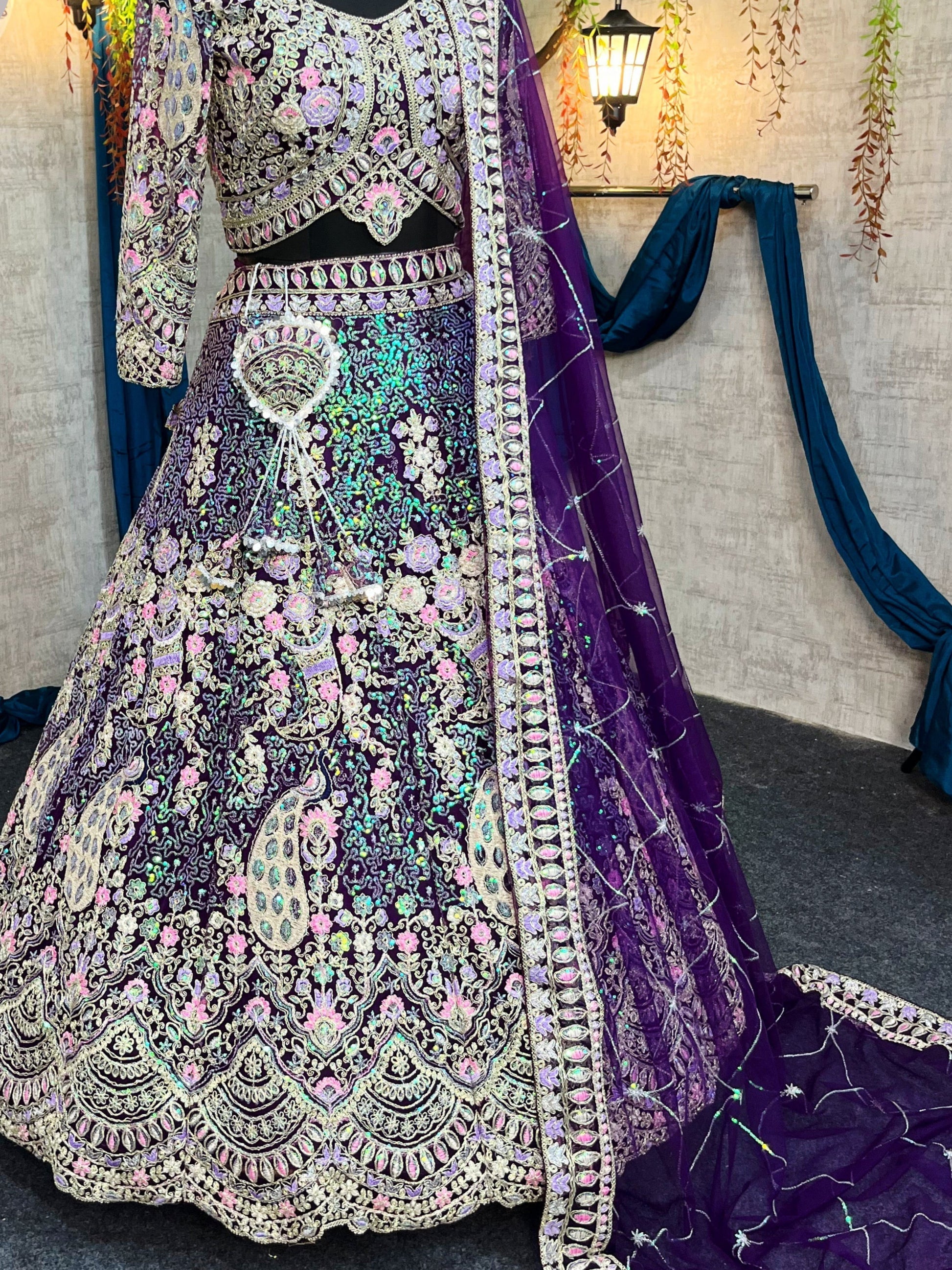 Purple colour premium Coding Sequins work and designer blouse perfect fit for you